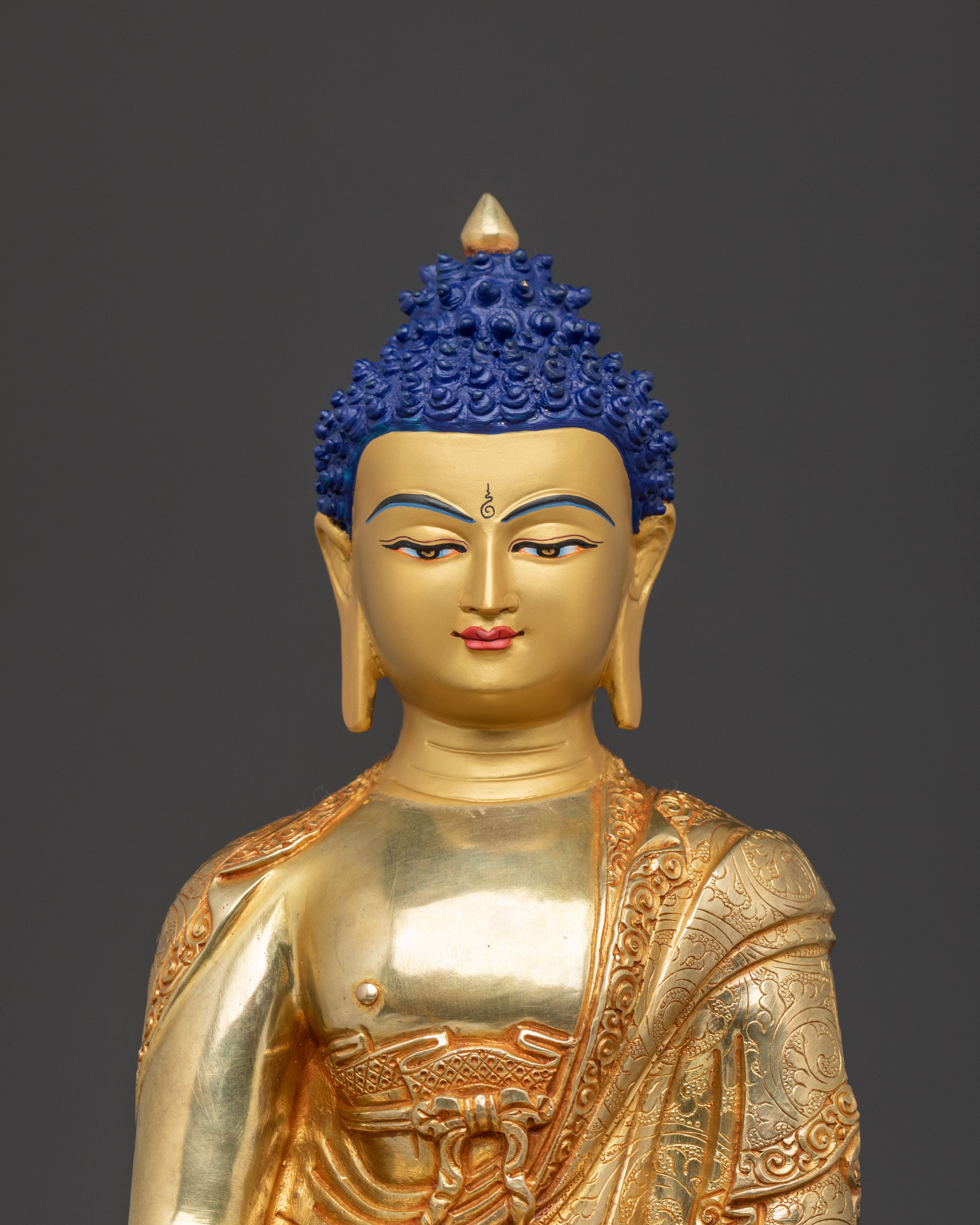 24k Gold Gilded Amitabha Buddha Spiritual Statue – Exquisite Copper Art