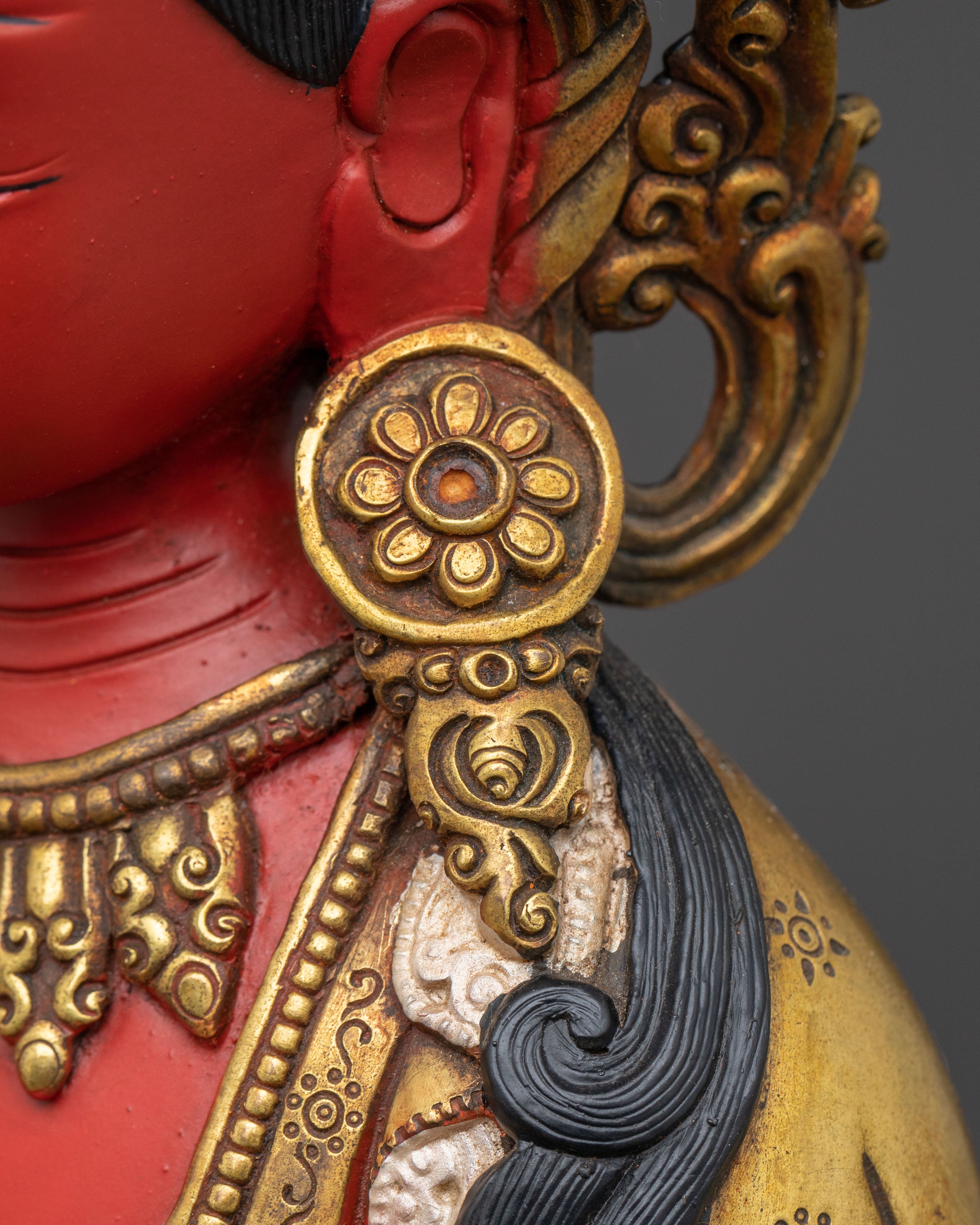 Amitayus Handcrafted Sacred Statue: Serene Copper Artistry