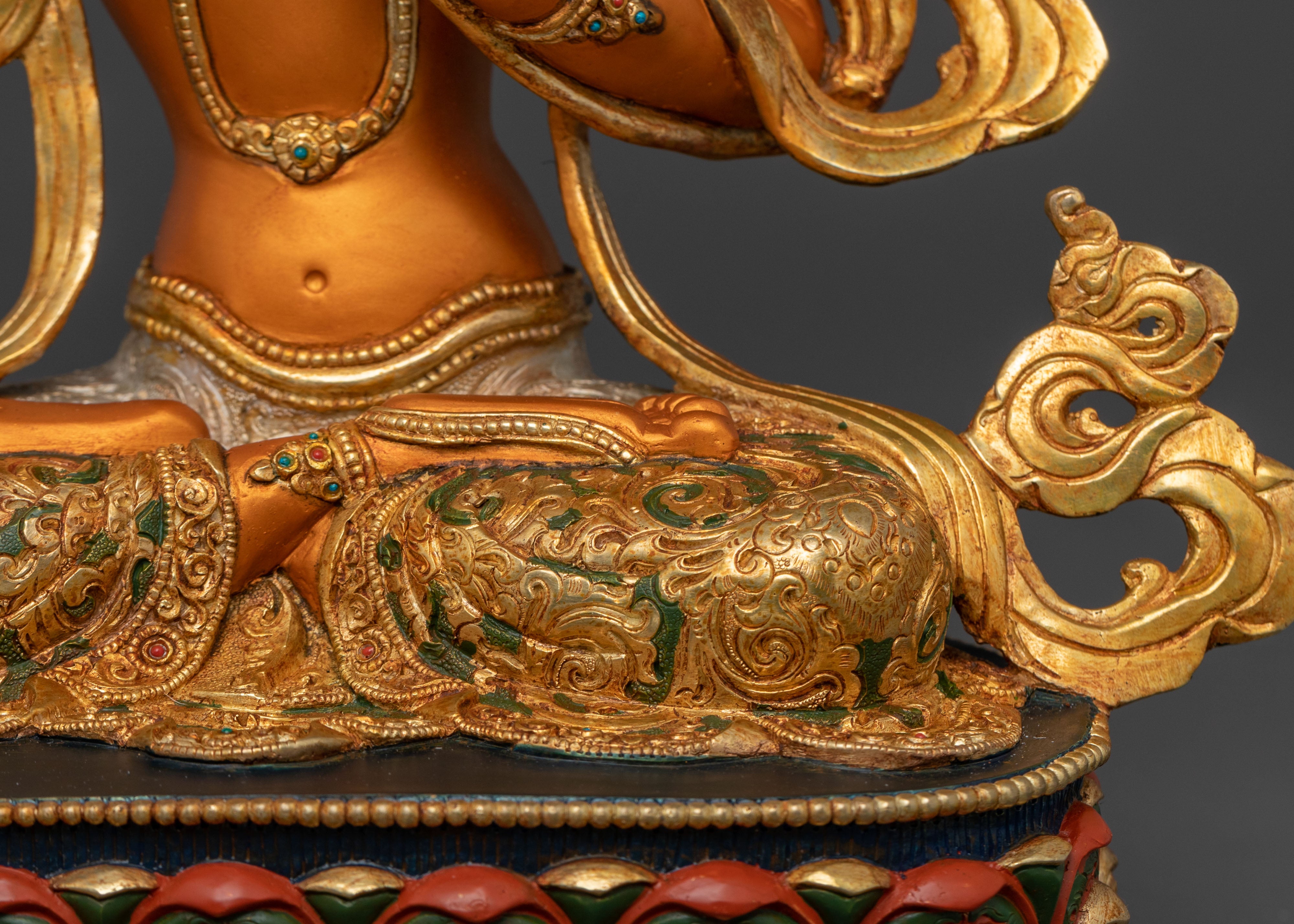 Manjushri Wisdom Statue | 24K Gold Gilded Figure