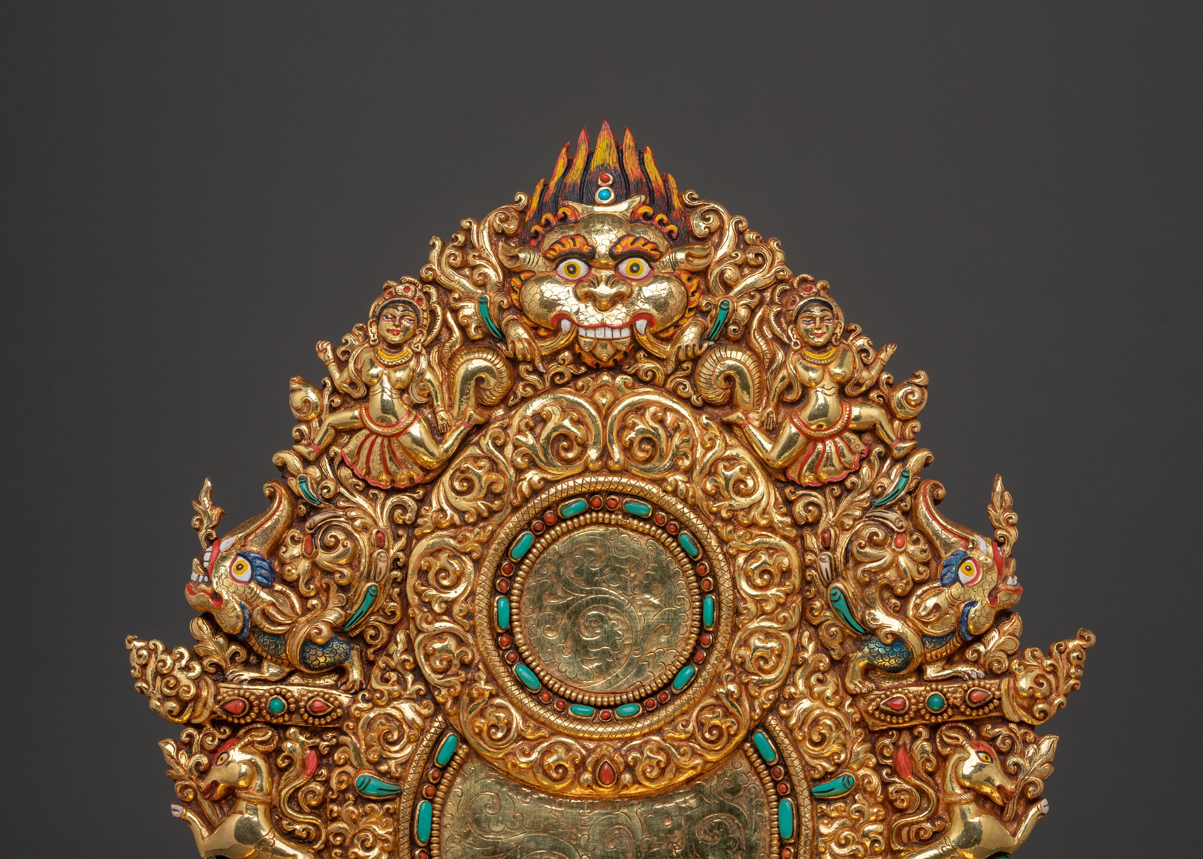 Yellow Dzambhala Statue on Throne | Wealth Deity