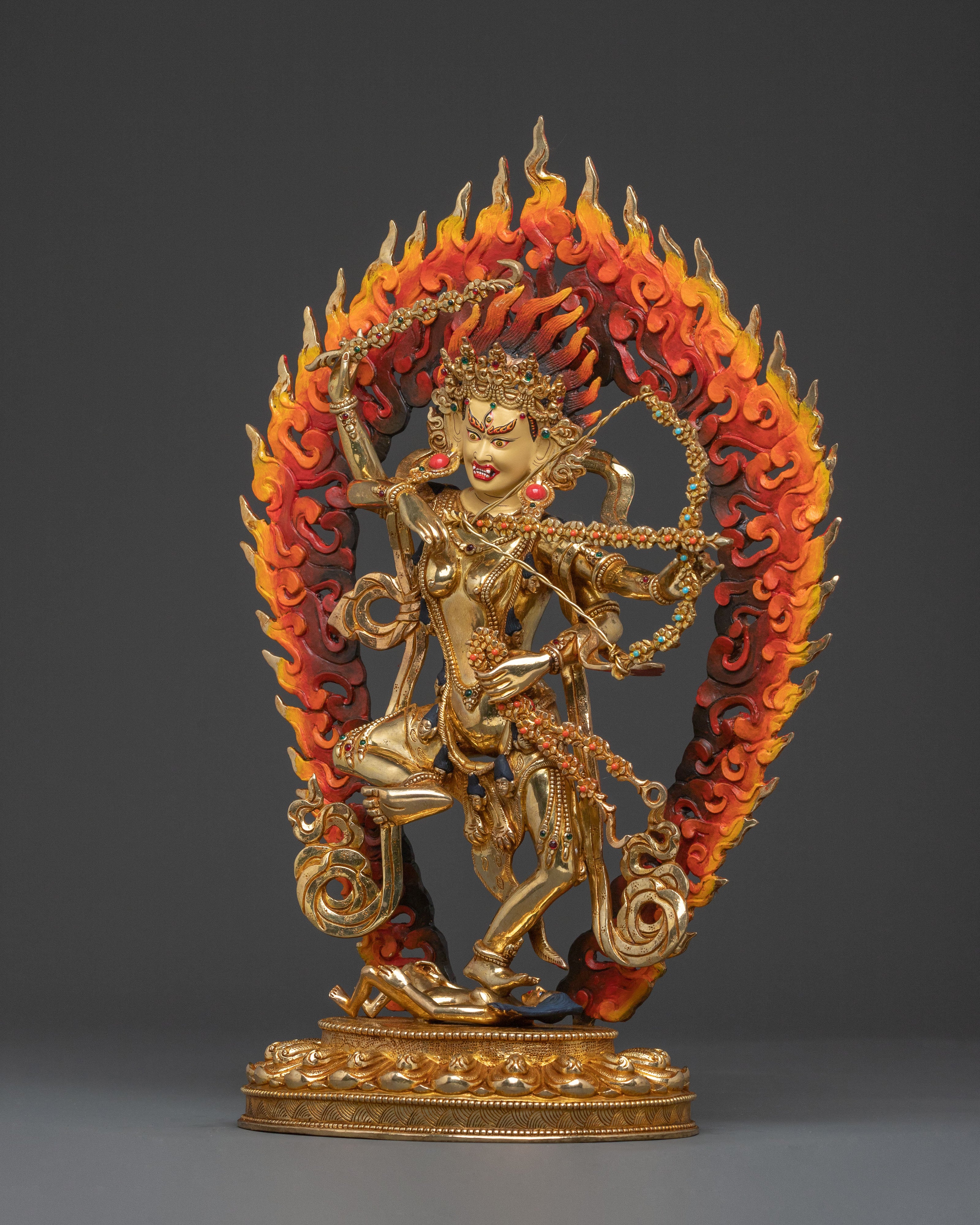 Kurukulla Statue | 24K Gold Glided Buddhist Dakini