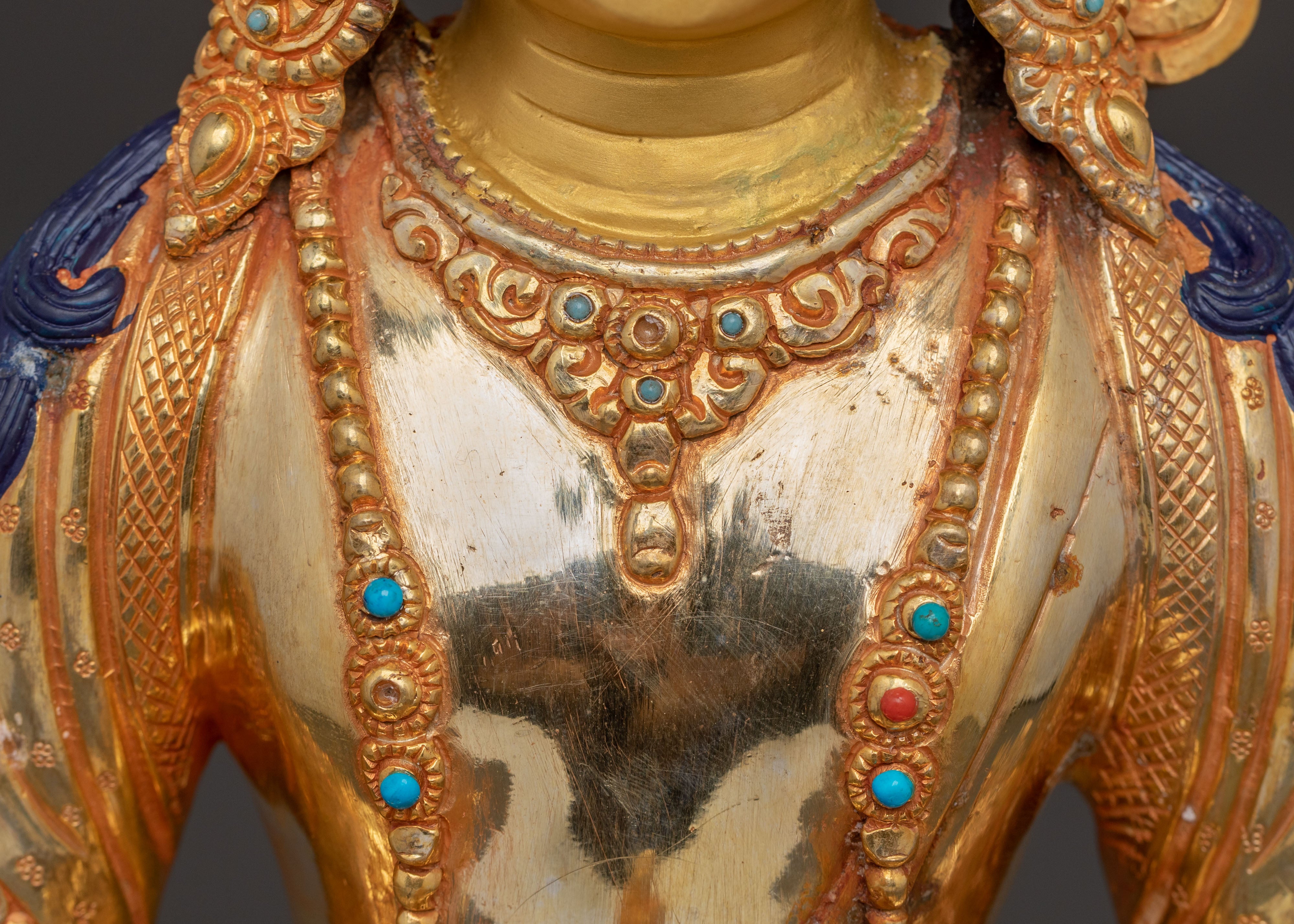 Longevity Amitayus 24K Gold Gilded Statue - A Sacred Art