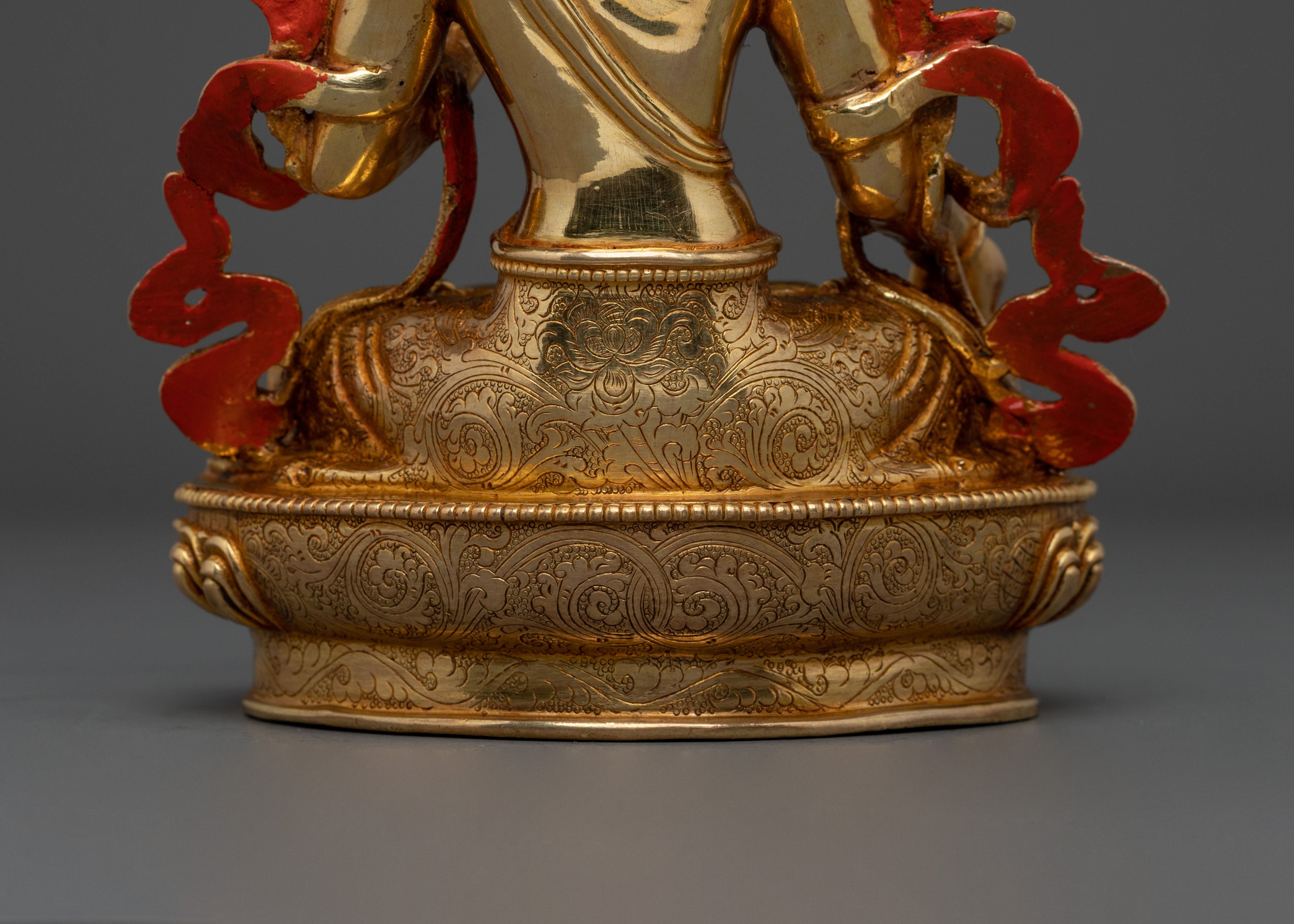 White Tara Peaceful Statue: Serene Gold-Gilded Copper