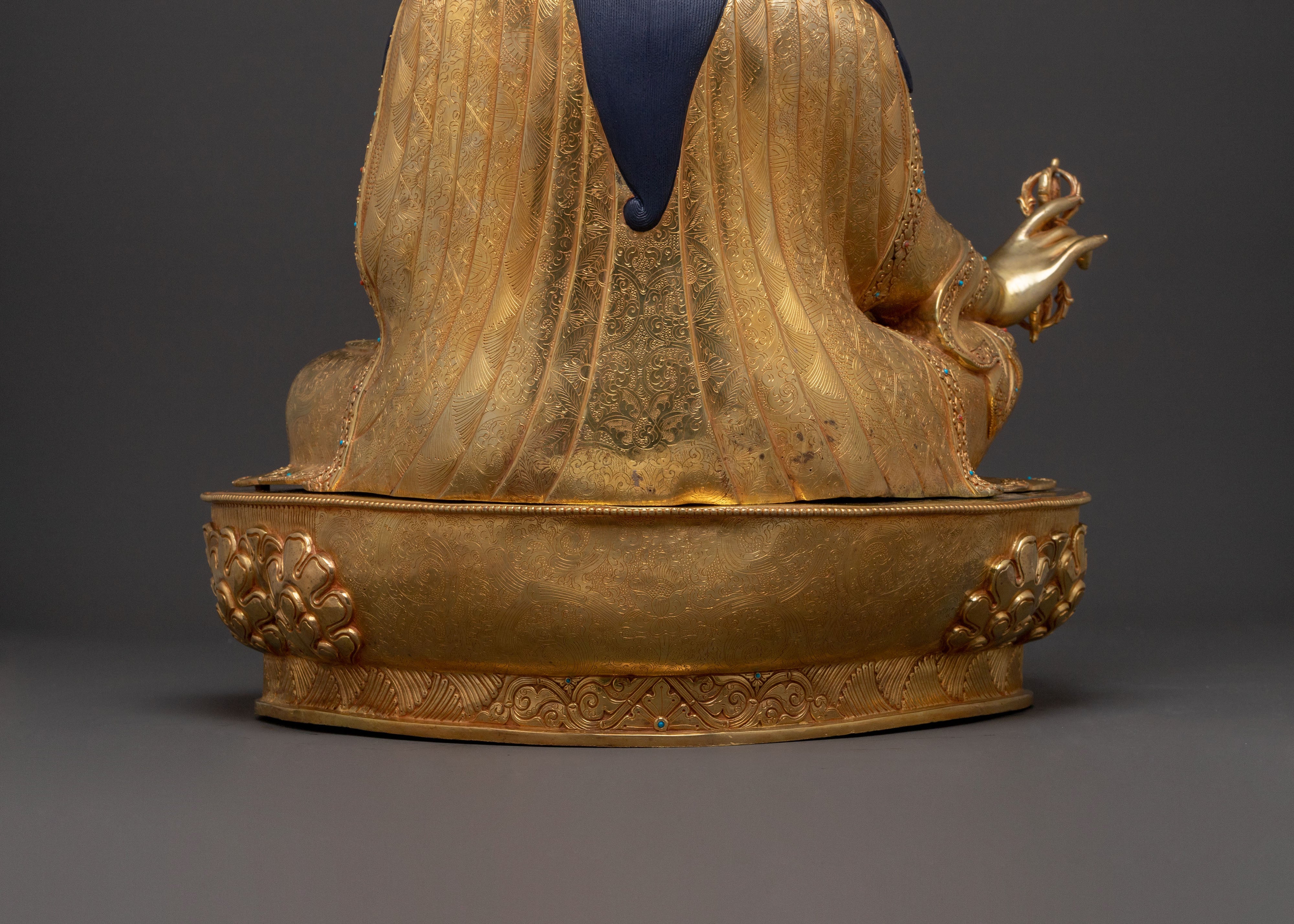 A Majestic Guru Rinpoche Handcrafted Statue