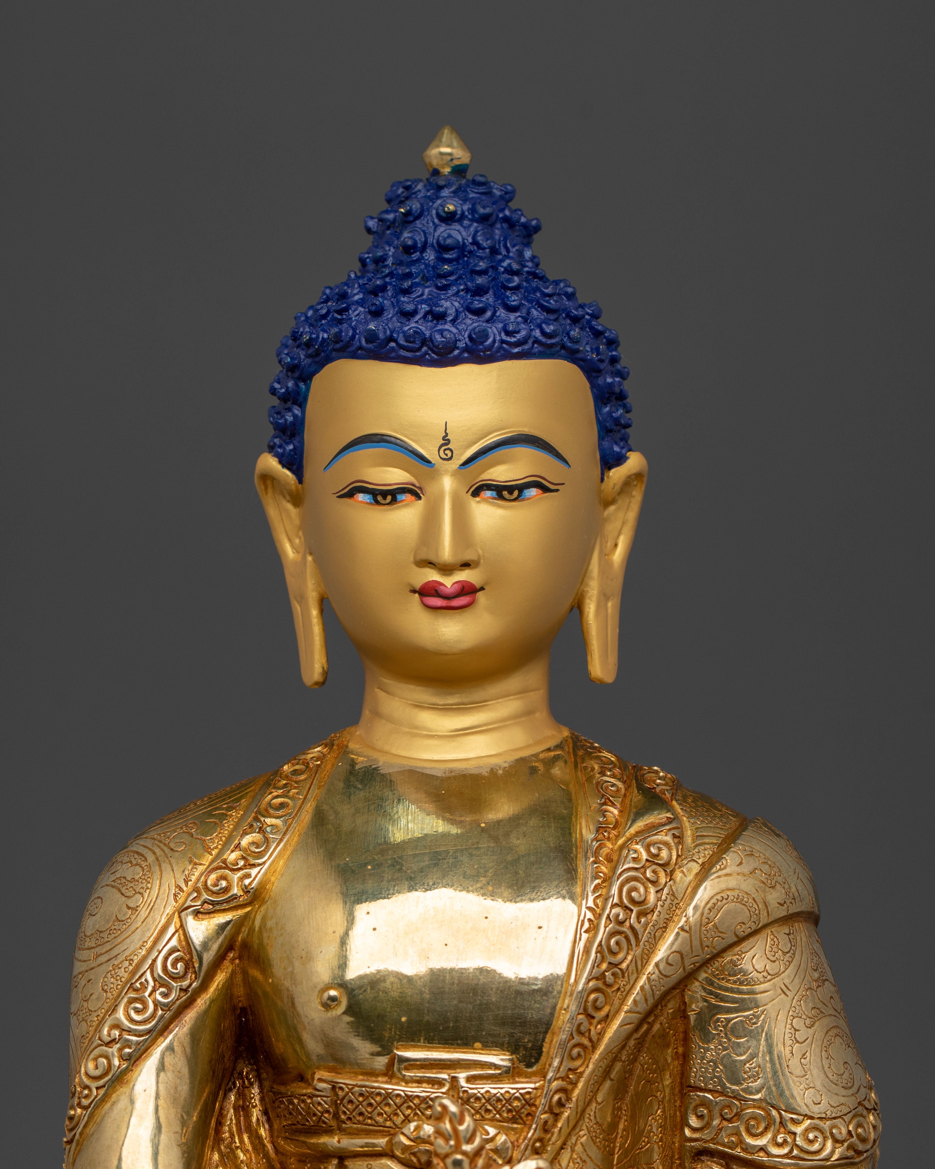 Sacred Medicine Buddha Statue of Healing - 24K Gold Gilded