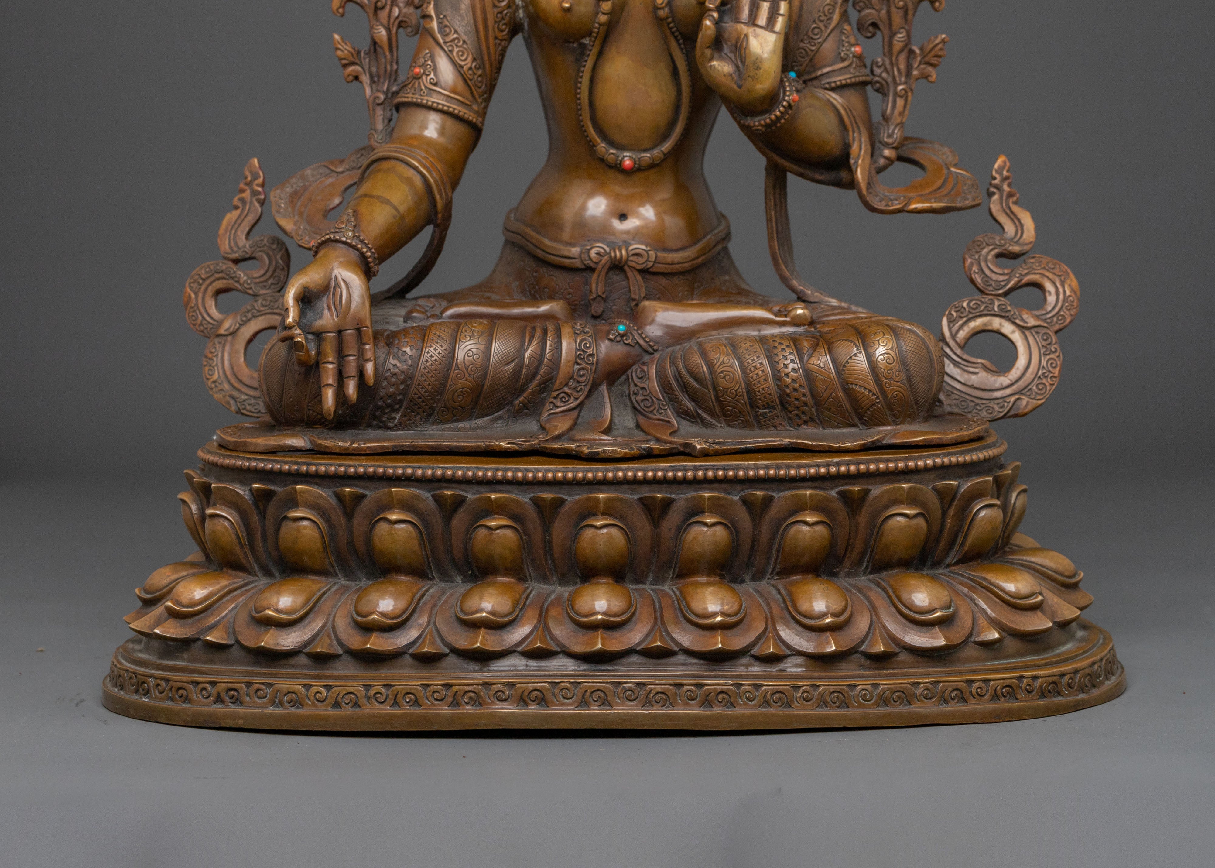 Guardian White Tara Spiritual Statue | Oxidized Copper Art