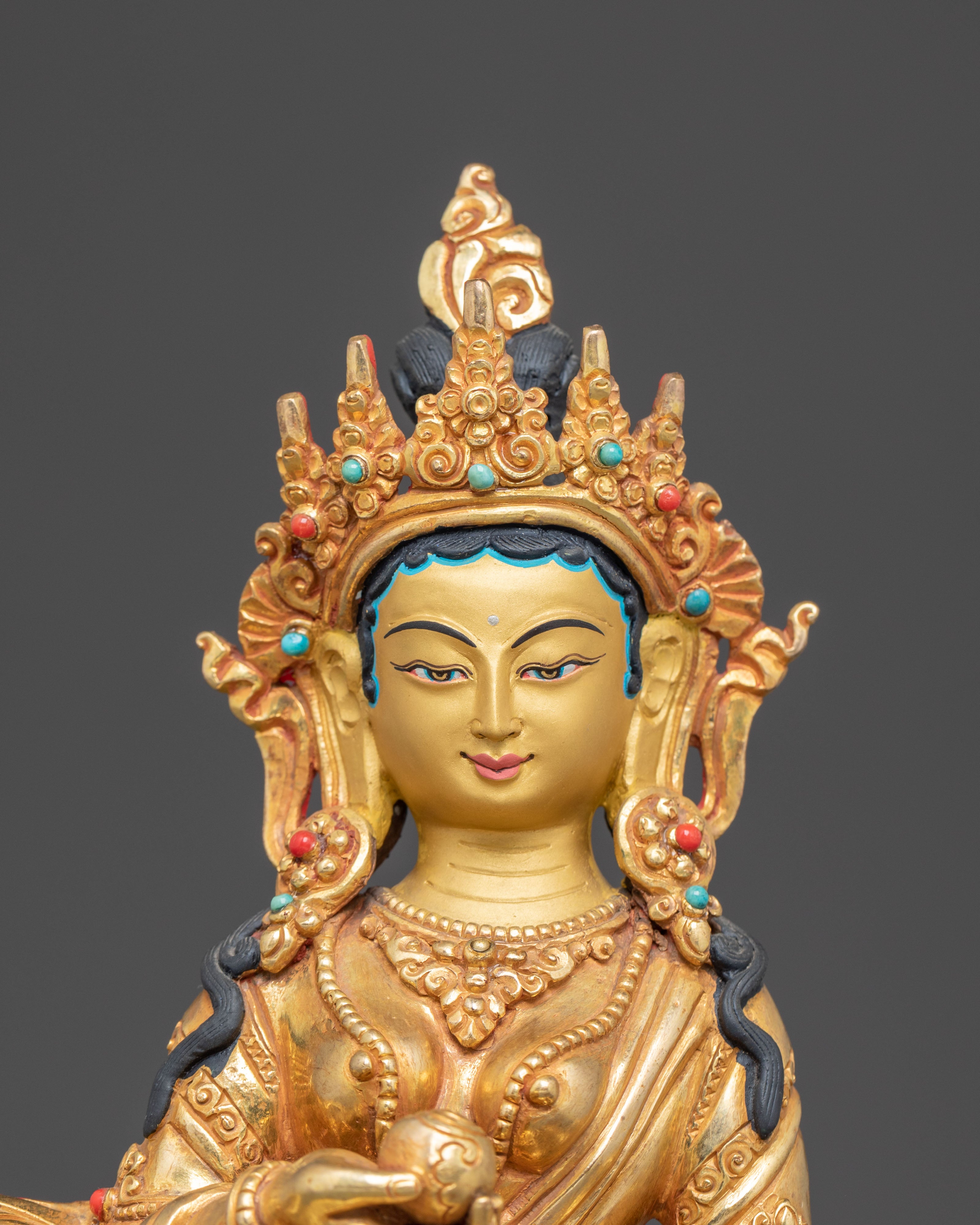 Handcrafted Ksitigarbha Golden Statue | Compassionate Bodhisattva