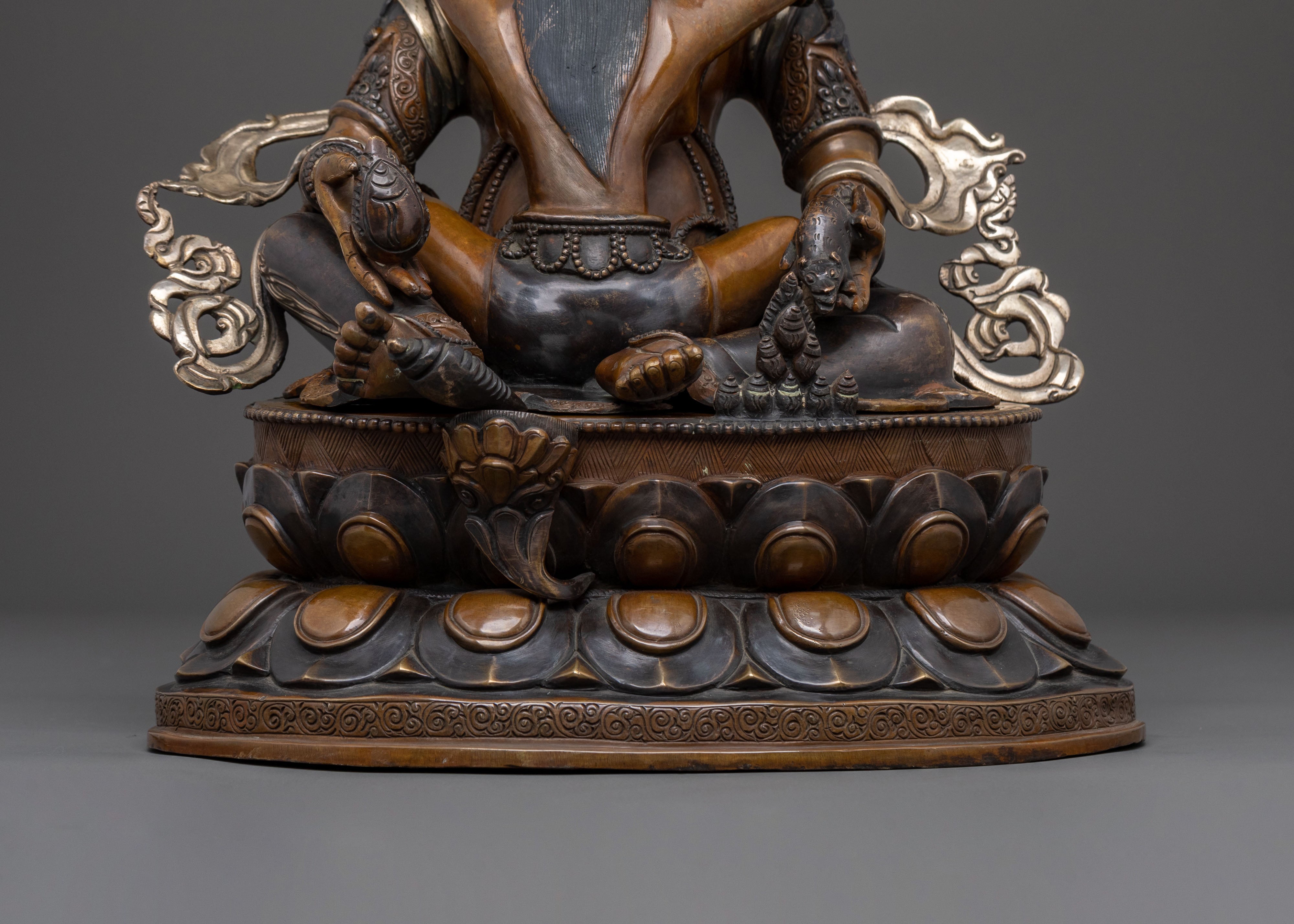 Handcrafted Green Dzambhala Spiritual Statue