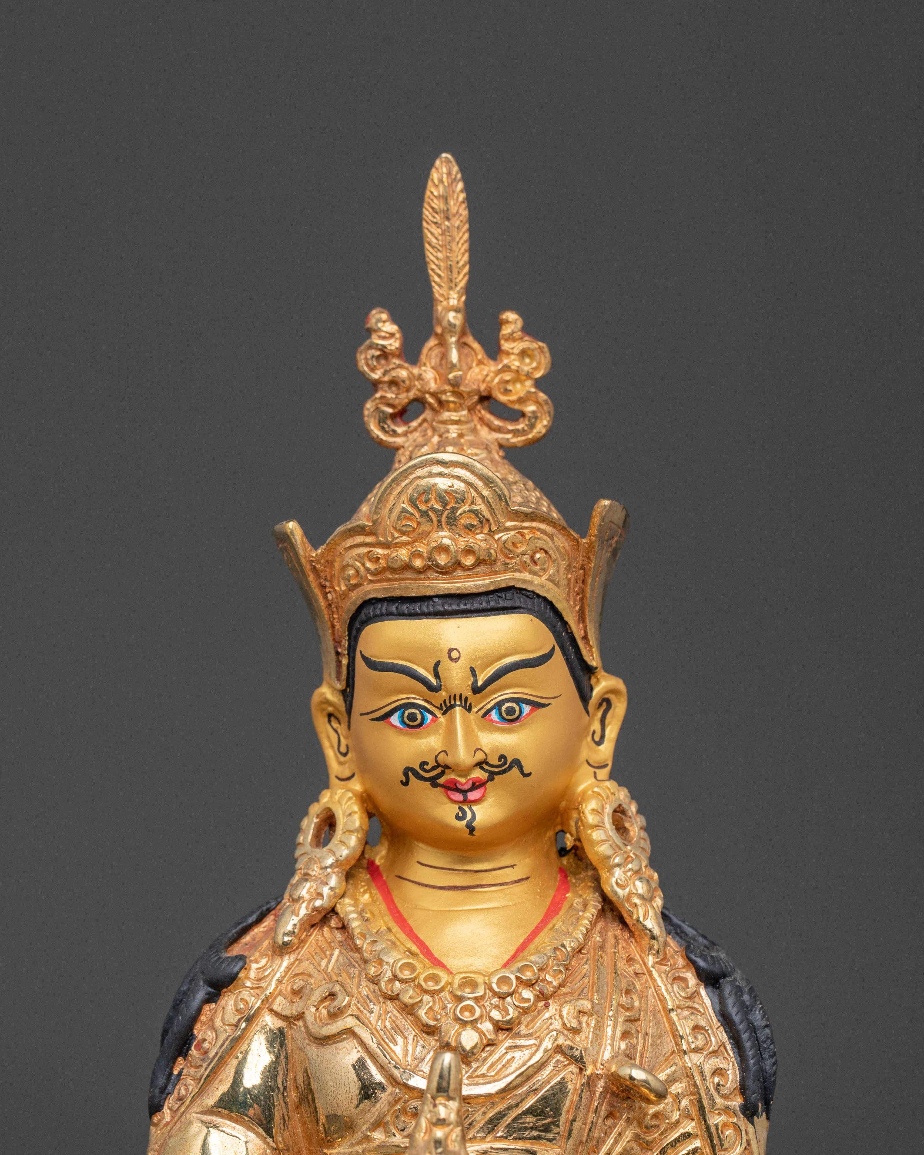 Guru Rinpoche: 24k Gold Gilded Enlightened Statue
