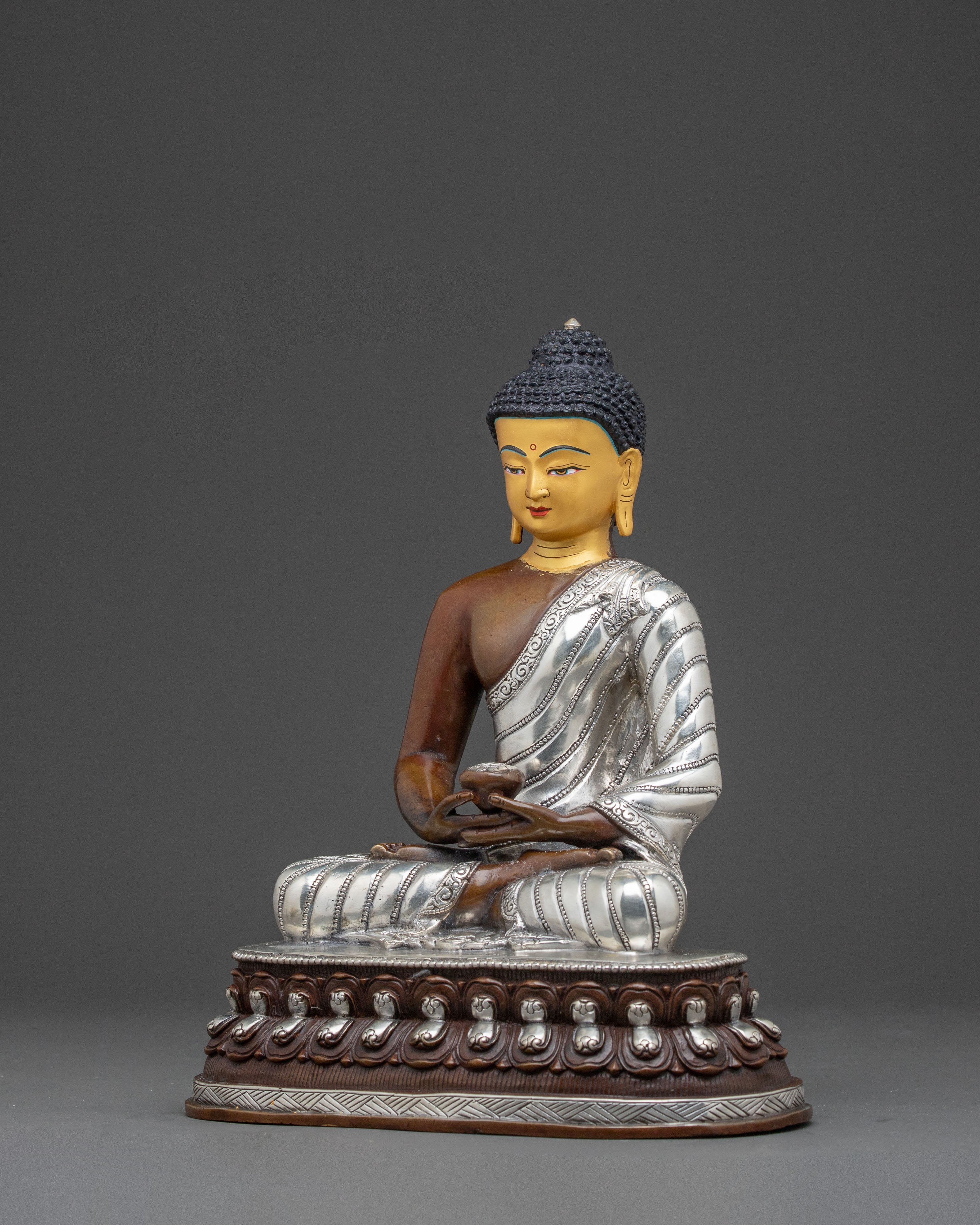 A Sacred Copper Statue Set of the Three Buddhas with 24K Gold Gilding