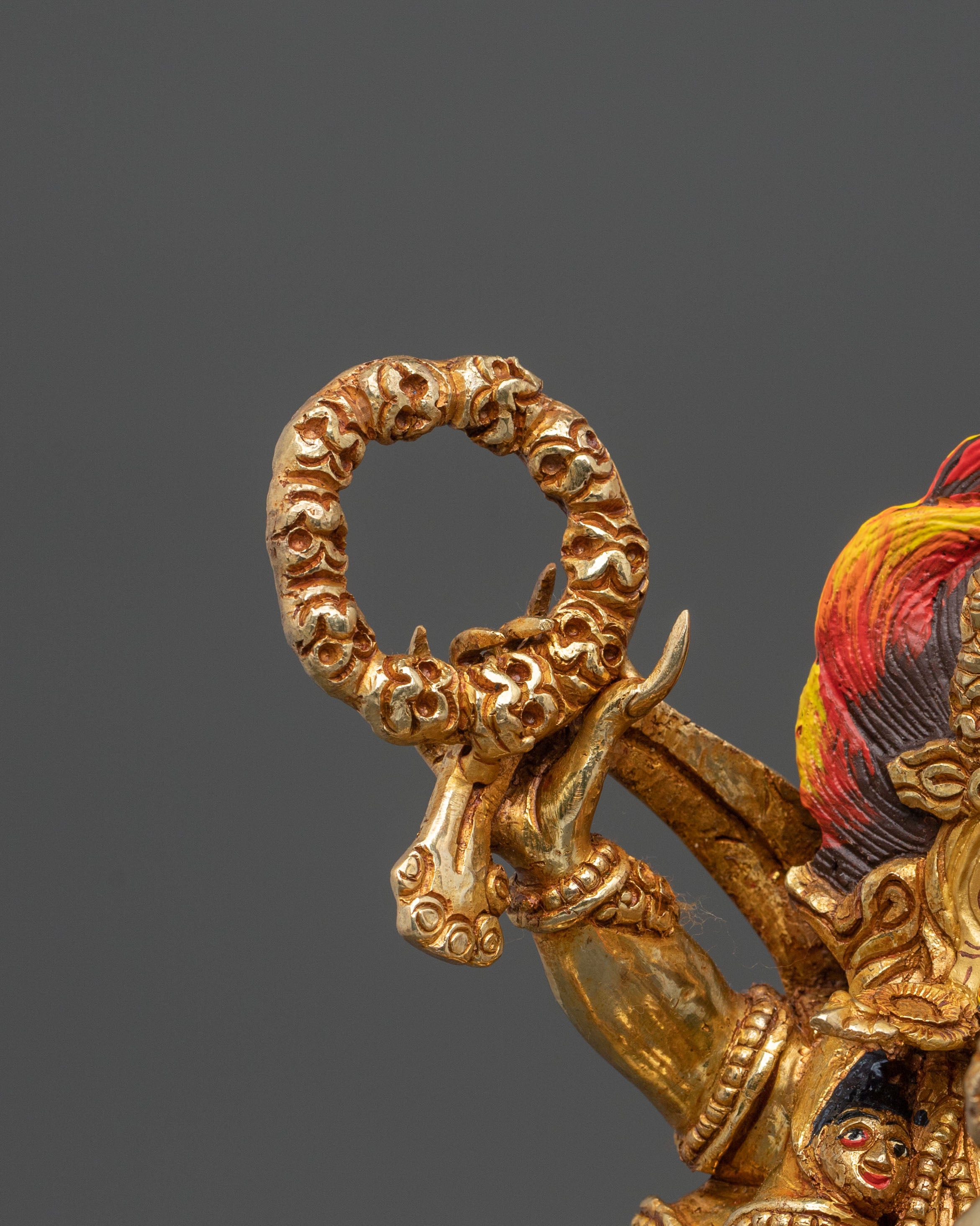 Six Armed Mahakala Golden Statue | Buddhist Protector