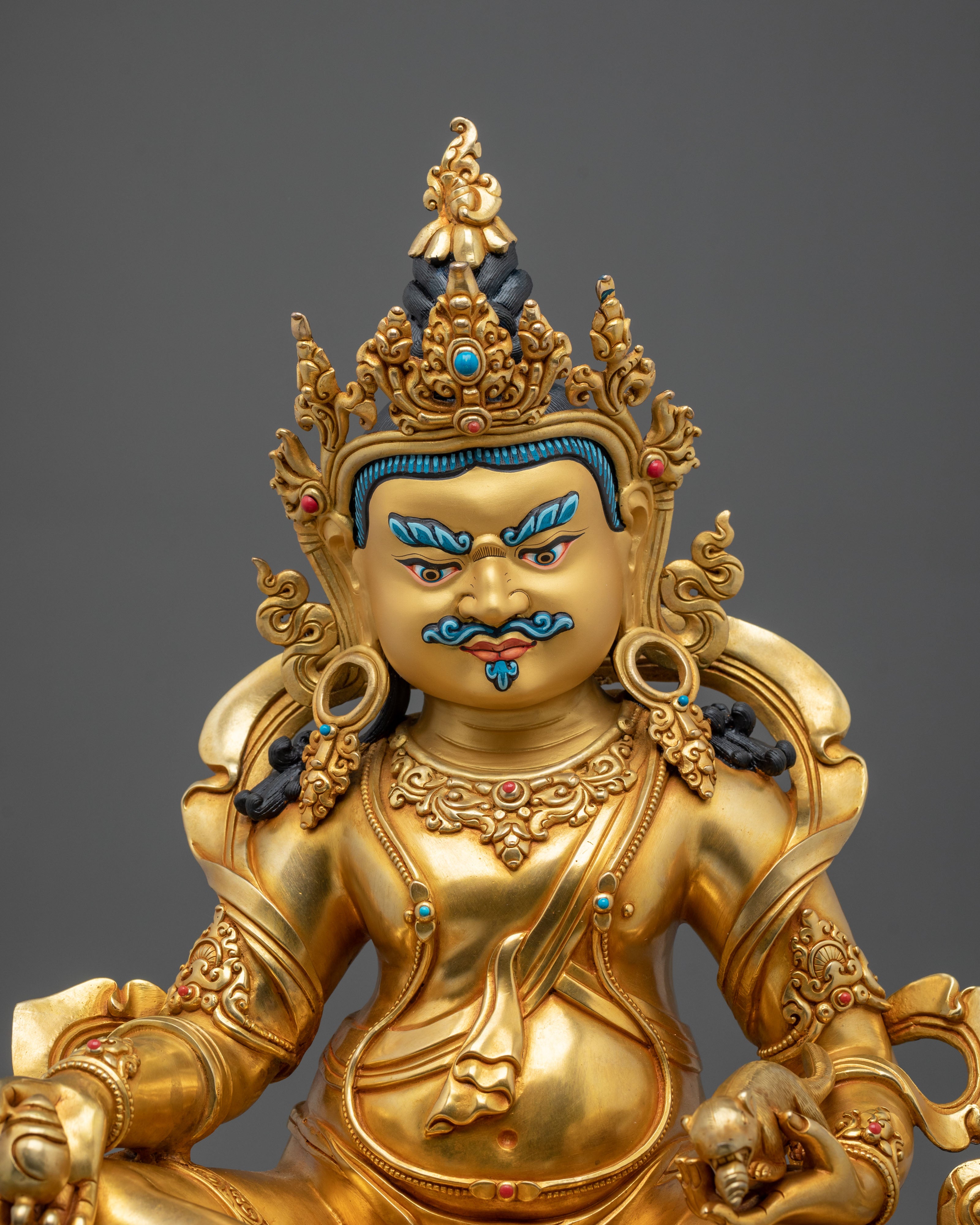Dzambhala Prosperity Guardian Statue | 24K Gold Gilded Copper Statue