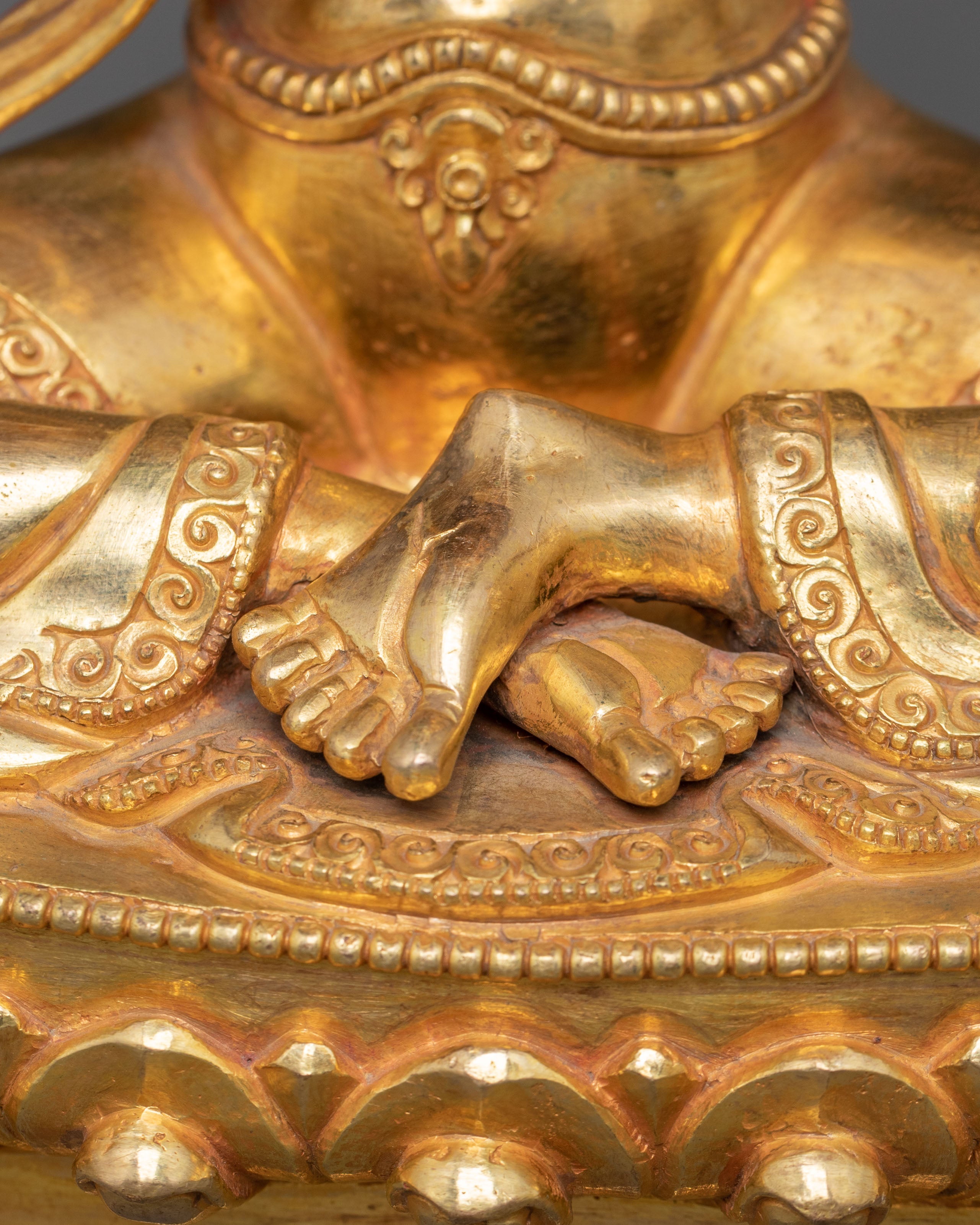 Handcrafted Ksitigarbha Golden Statue | Compassionate Bodhisattva