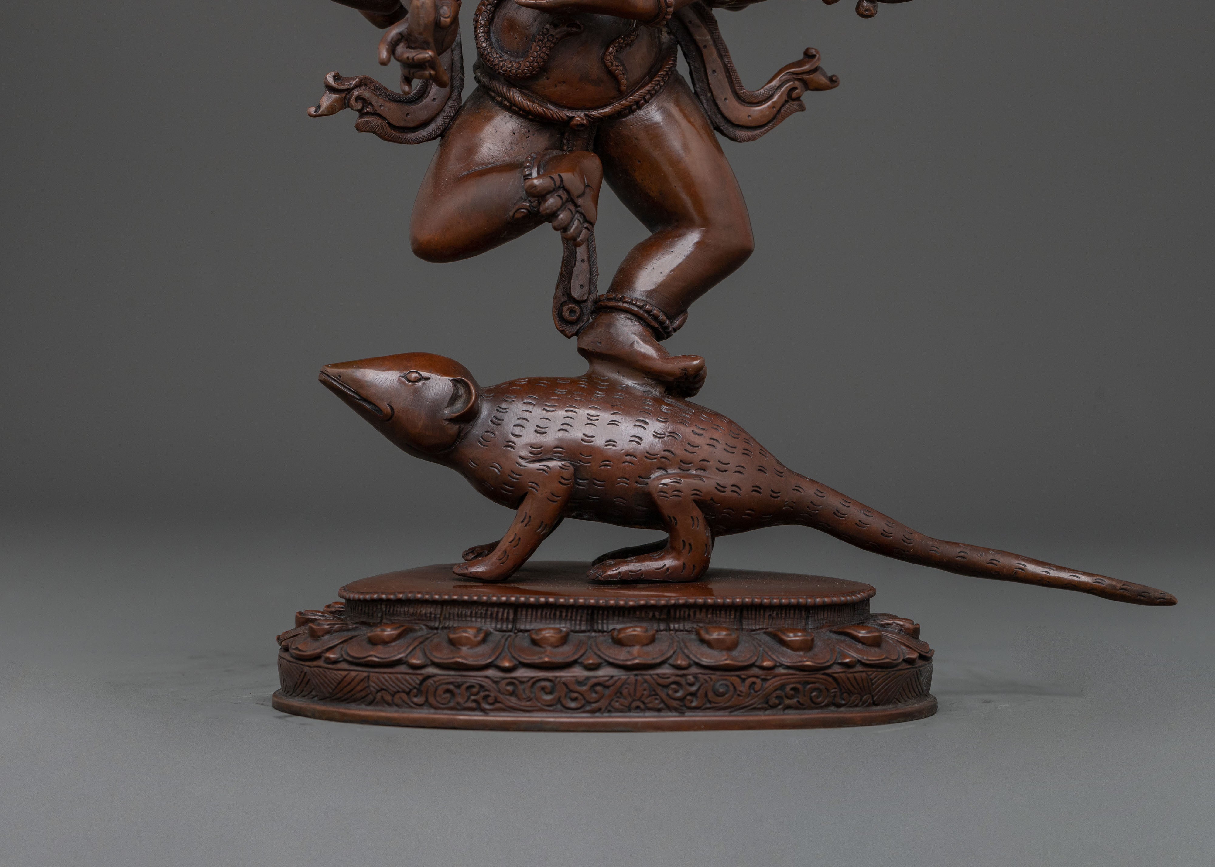 God Ganesh: Oxidized Copper Handcrafted Sculpture