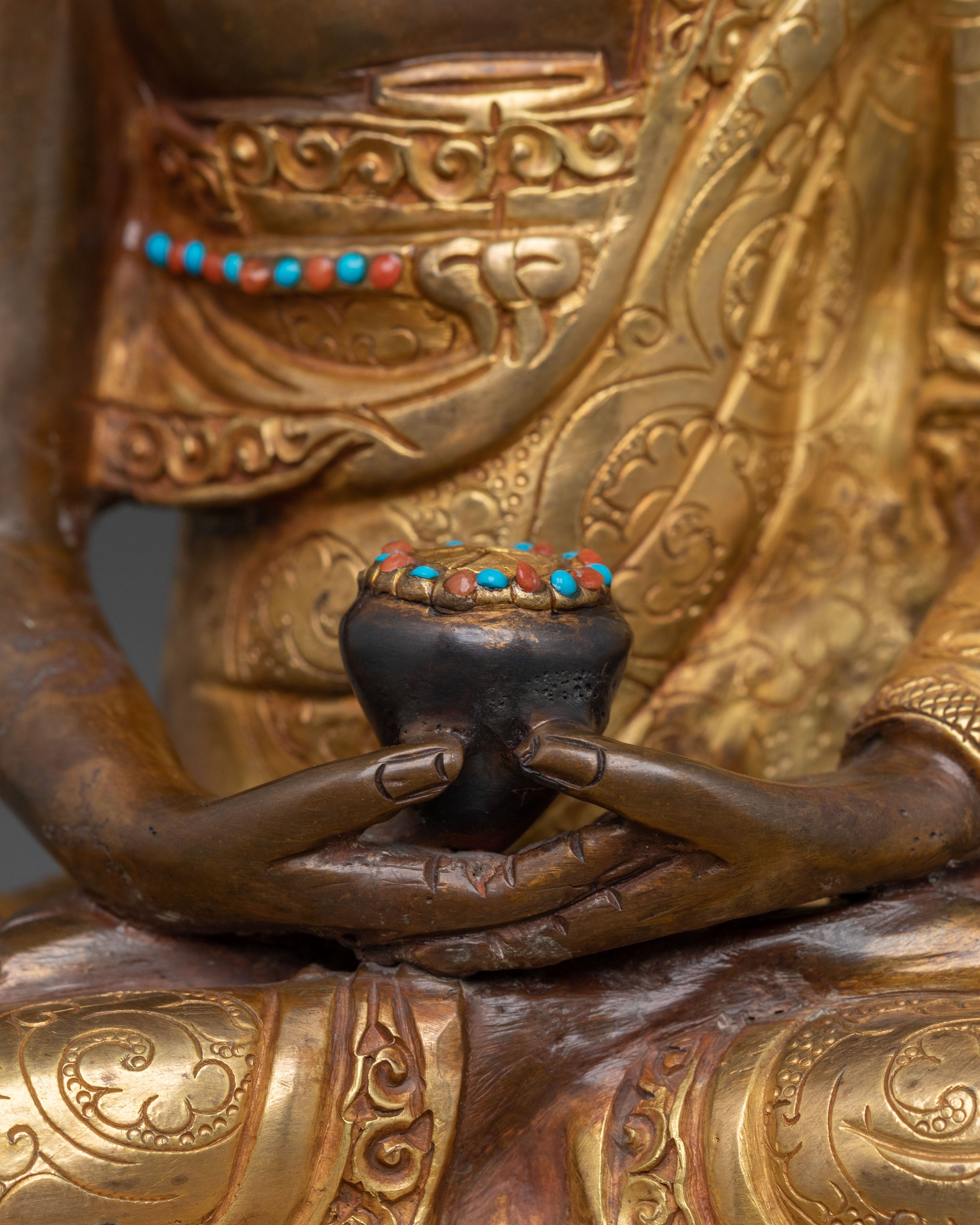 Golden Amitabha Buddha Sculpture