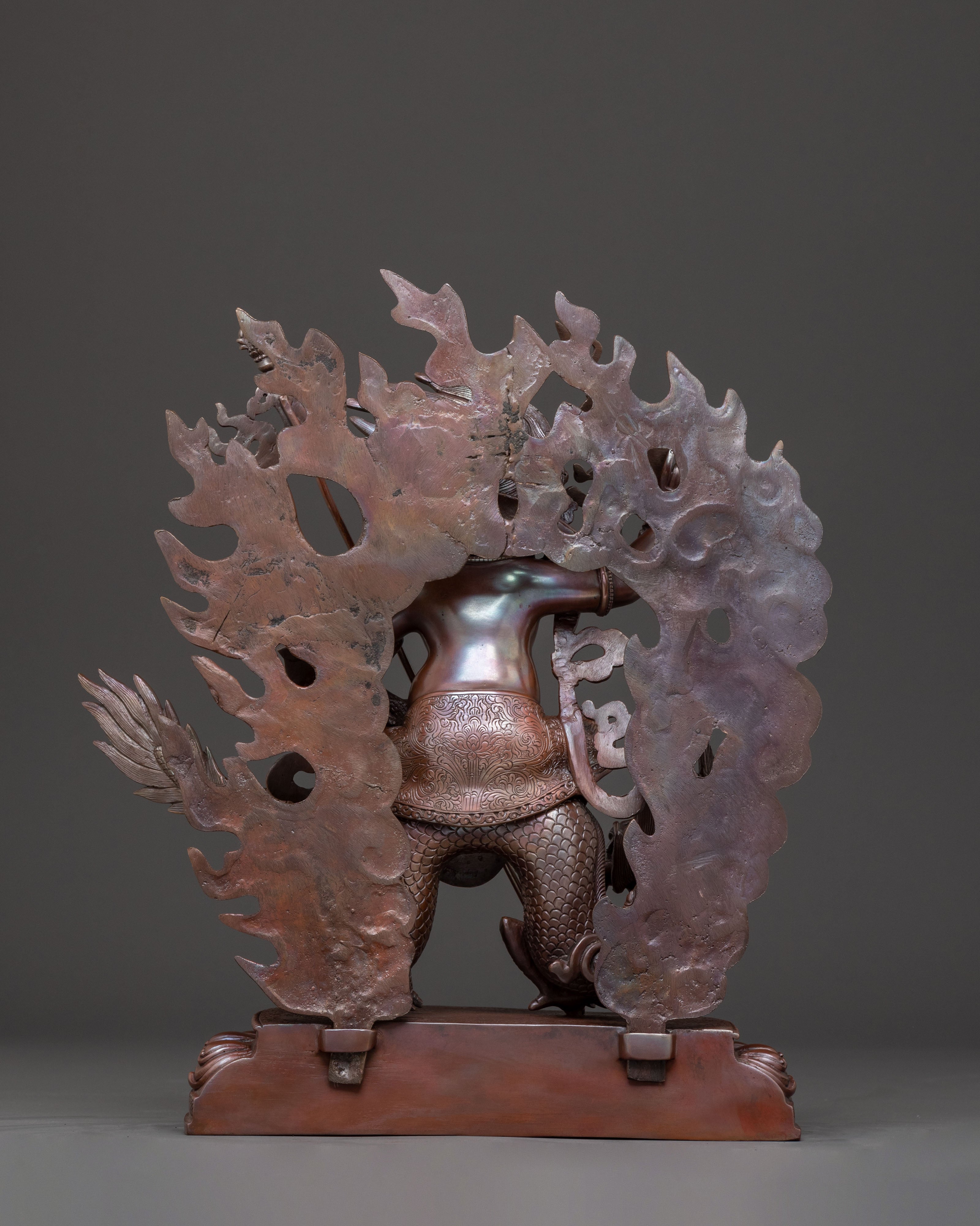 White Dzambhala Abundance Statue | Oxidized Copper Art