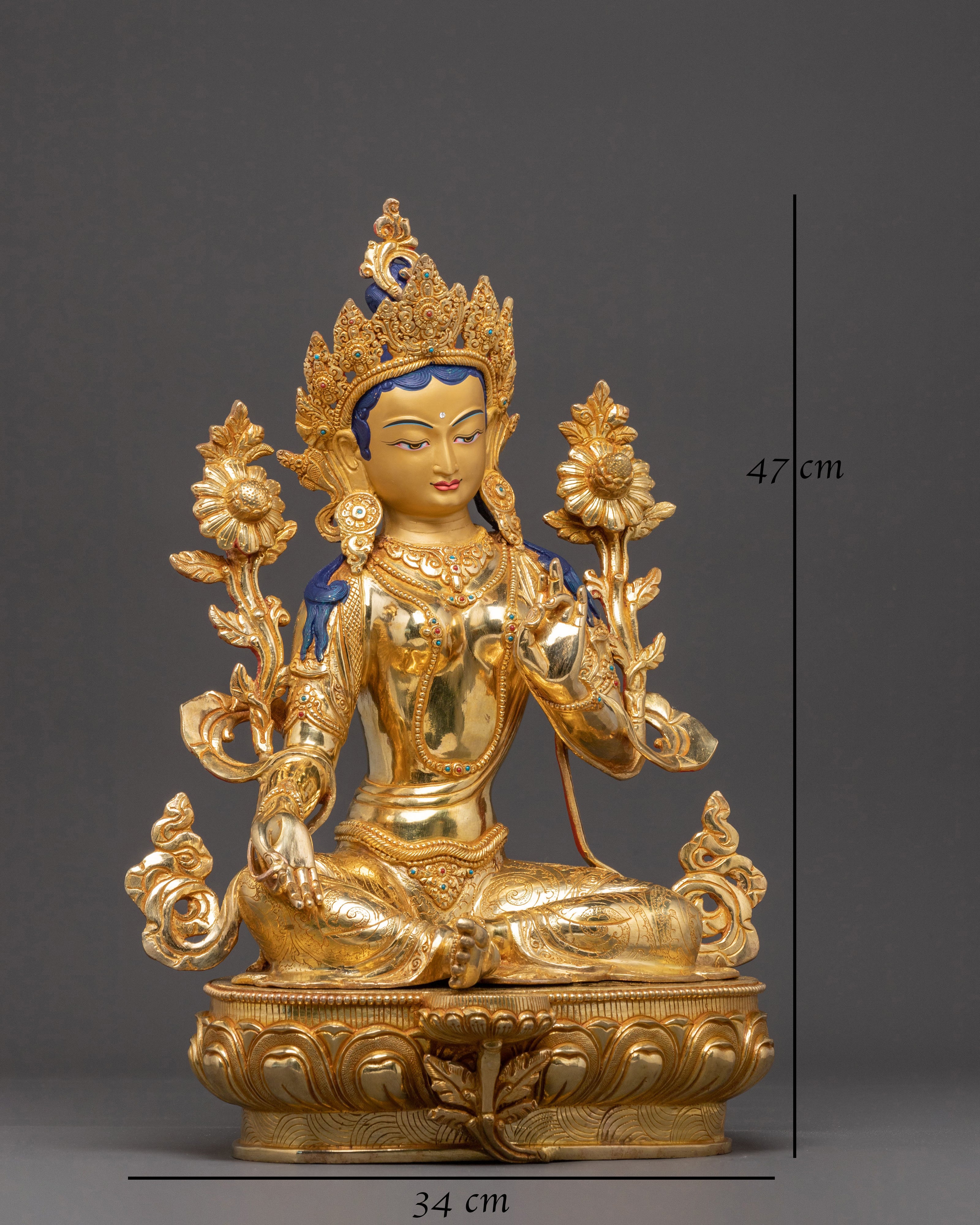 Statue of Handmade Mother Green Tara | Protector of Dharma