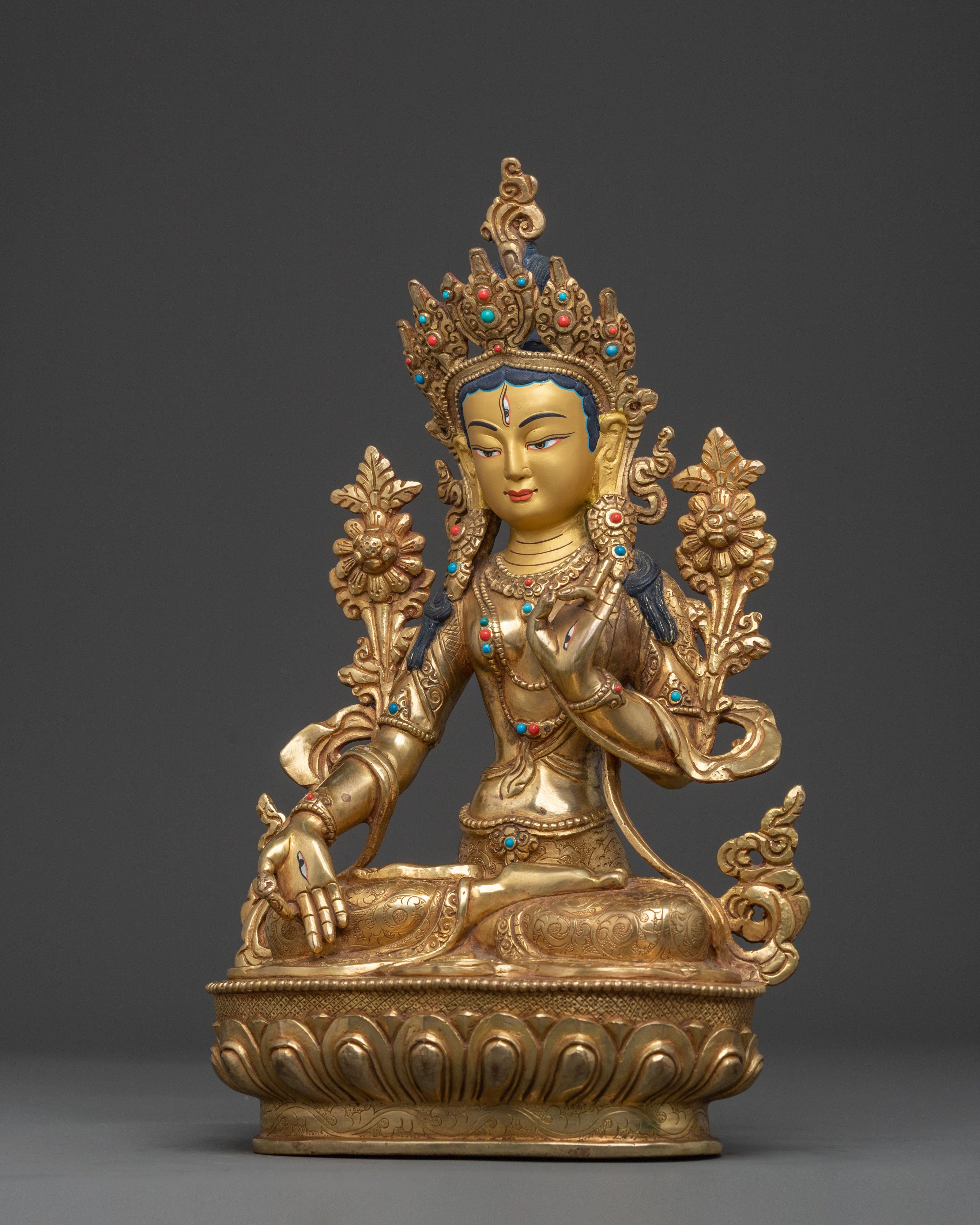 Handcrafted White Tara Statue | Spiritual Figurine