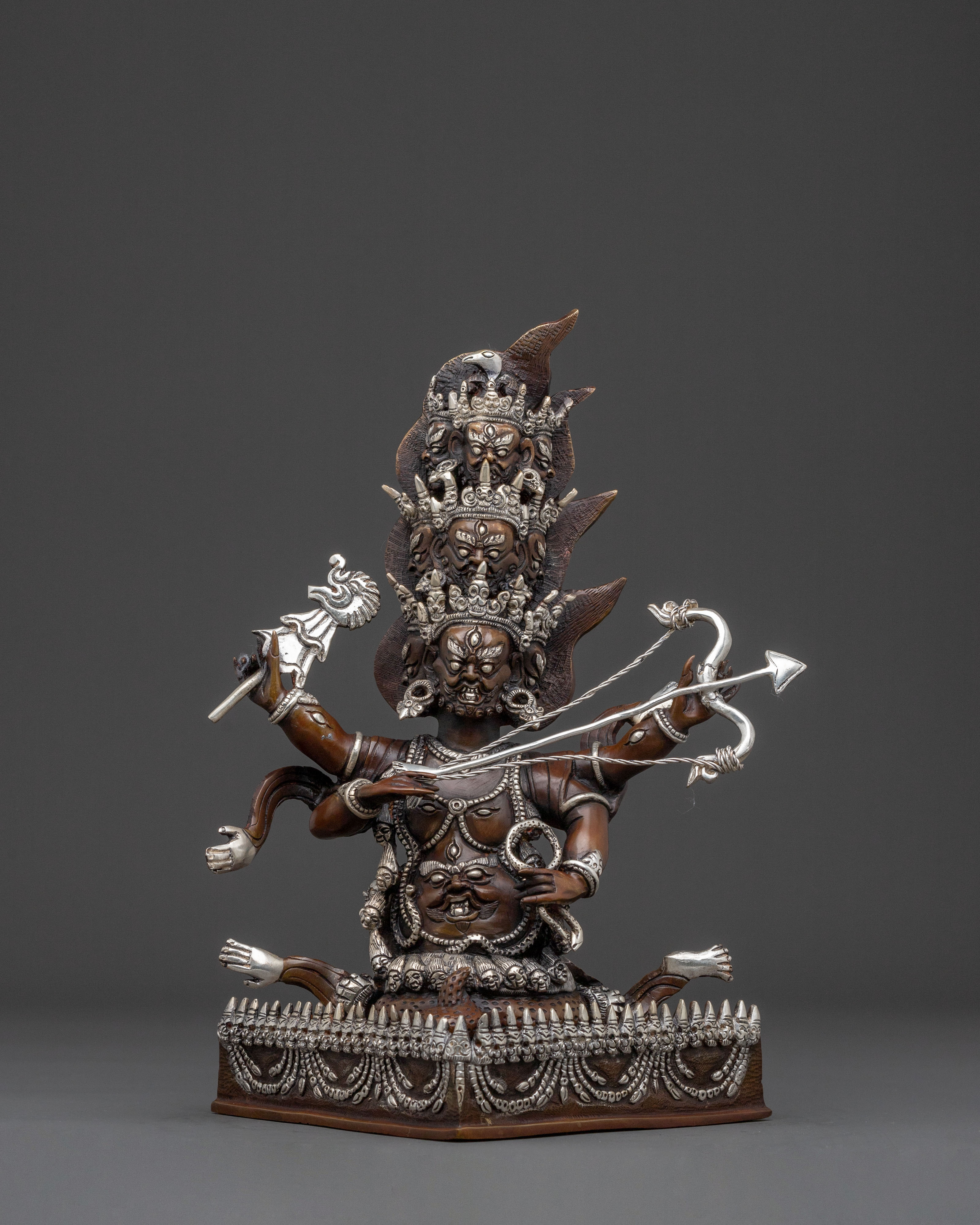 Tibetan Rahula Copper Statue – Oxidized Art