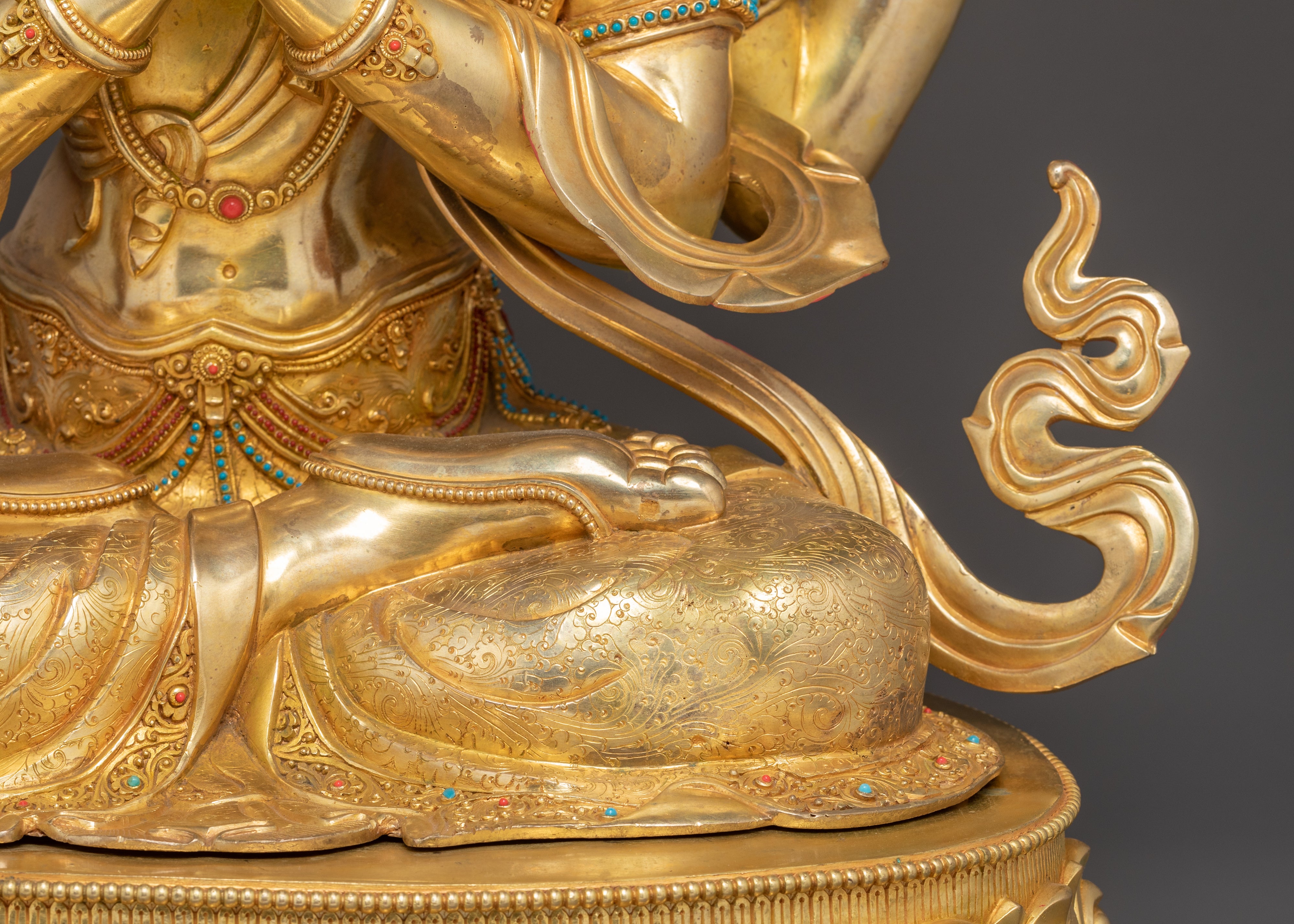 Handmade Golden Statue of Chenrezig | Compassion Deity