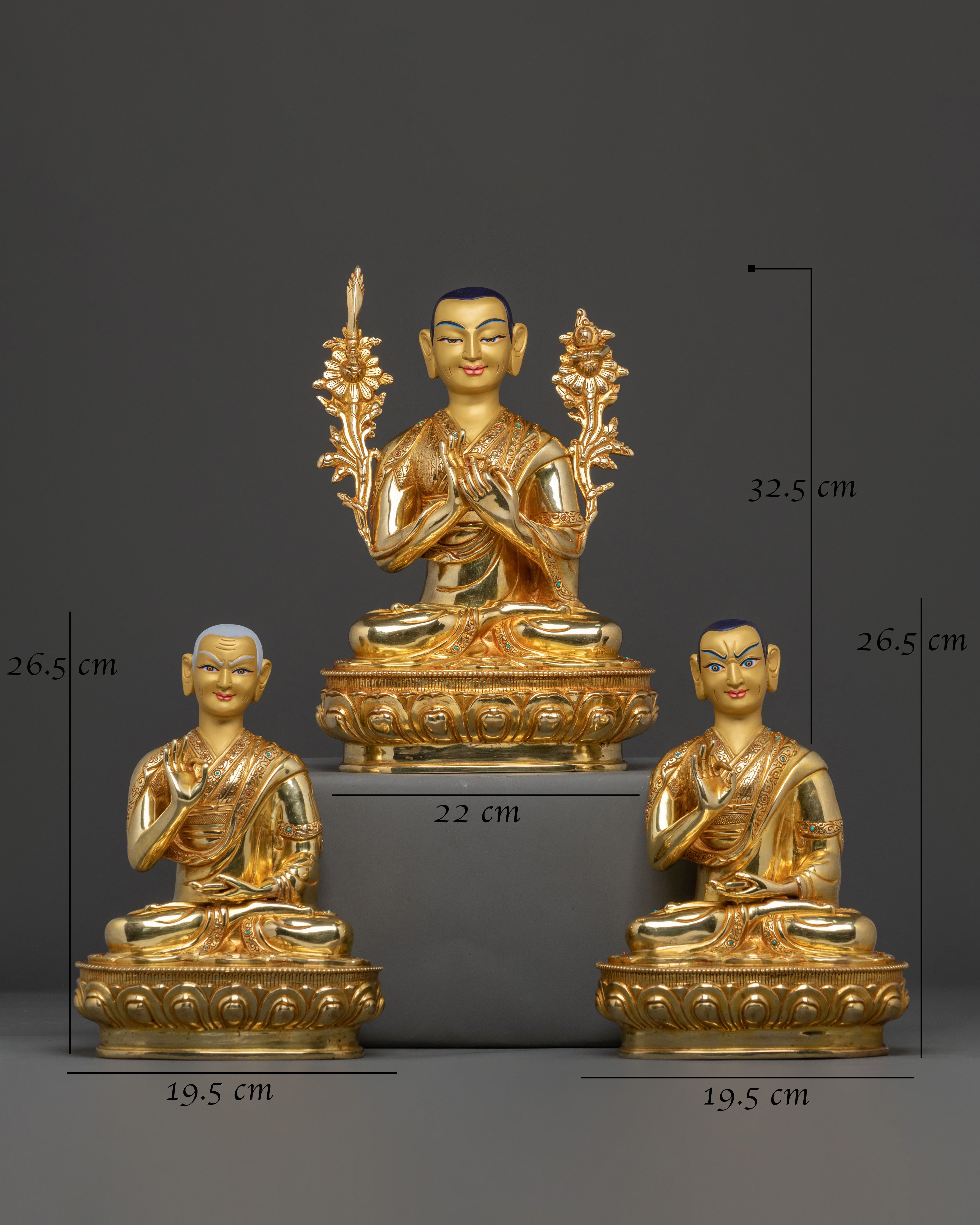 Tsongkhapa Traditional Statue with Disciples | Symbol of Wisdom