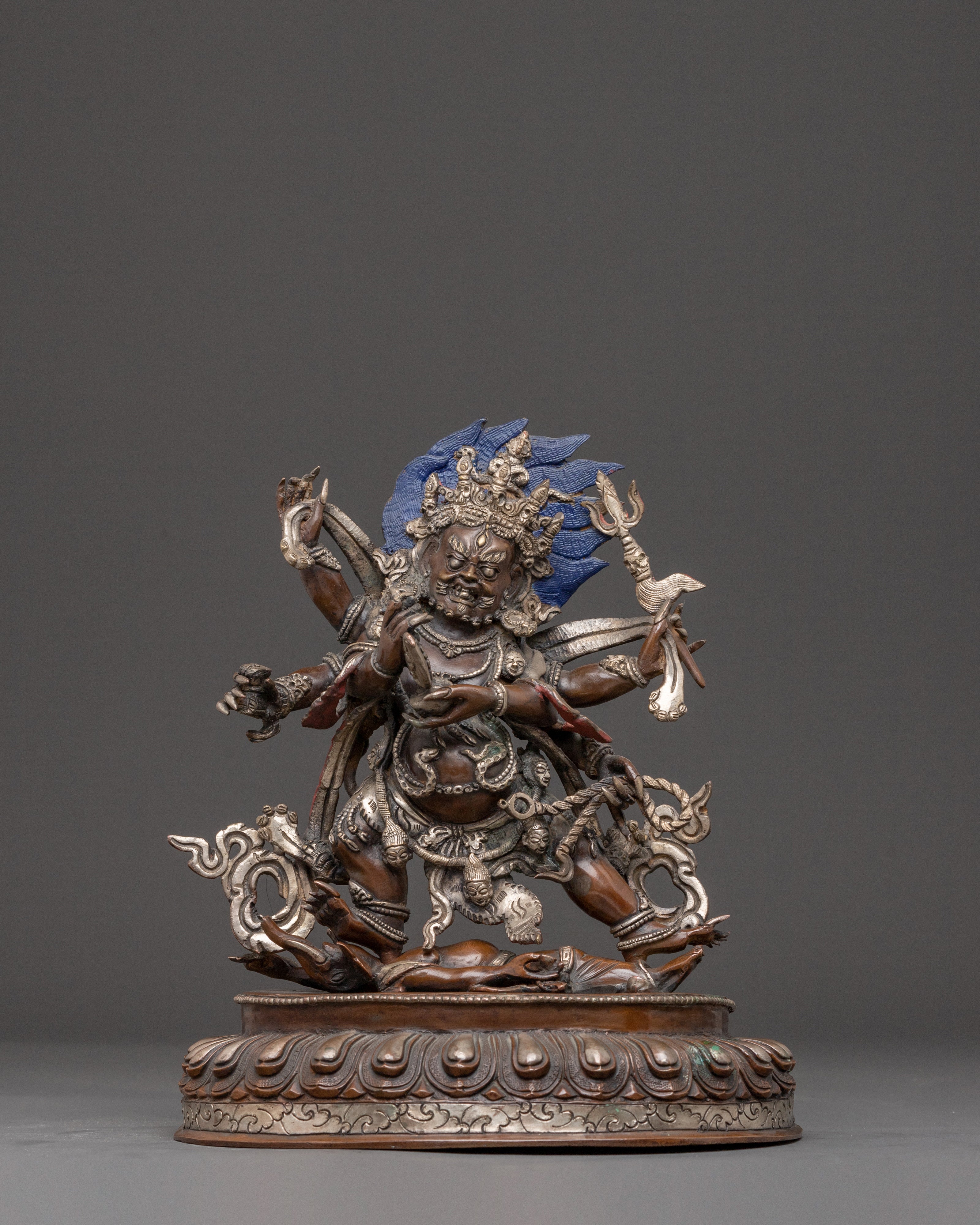 Six Armed Mahakala Statue : The Dharma Protector