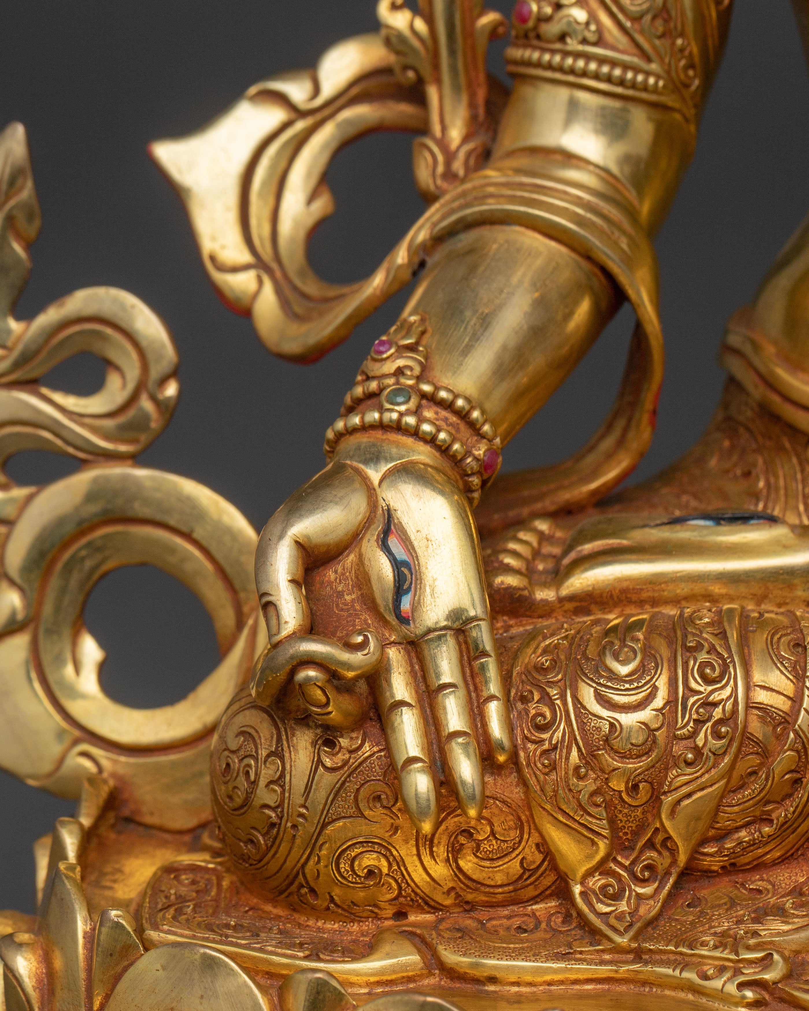 White Tara Spiritual Statue | 24K Gold Gilded Icon