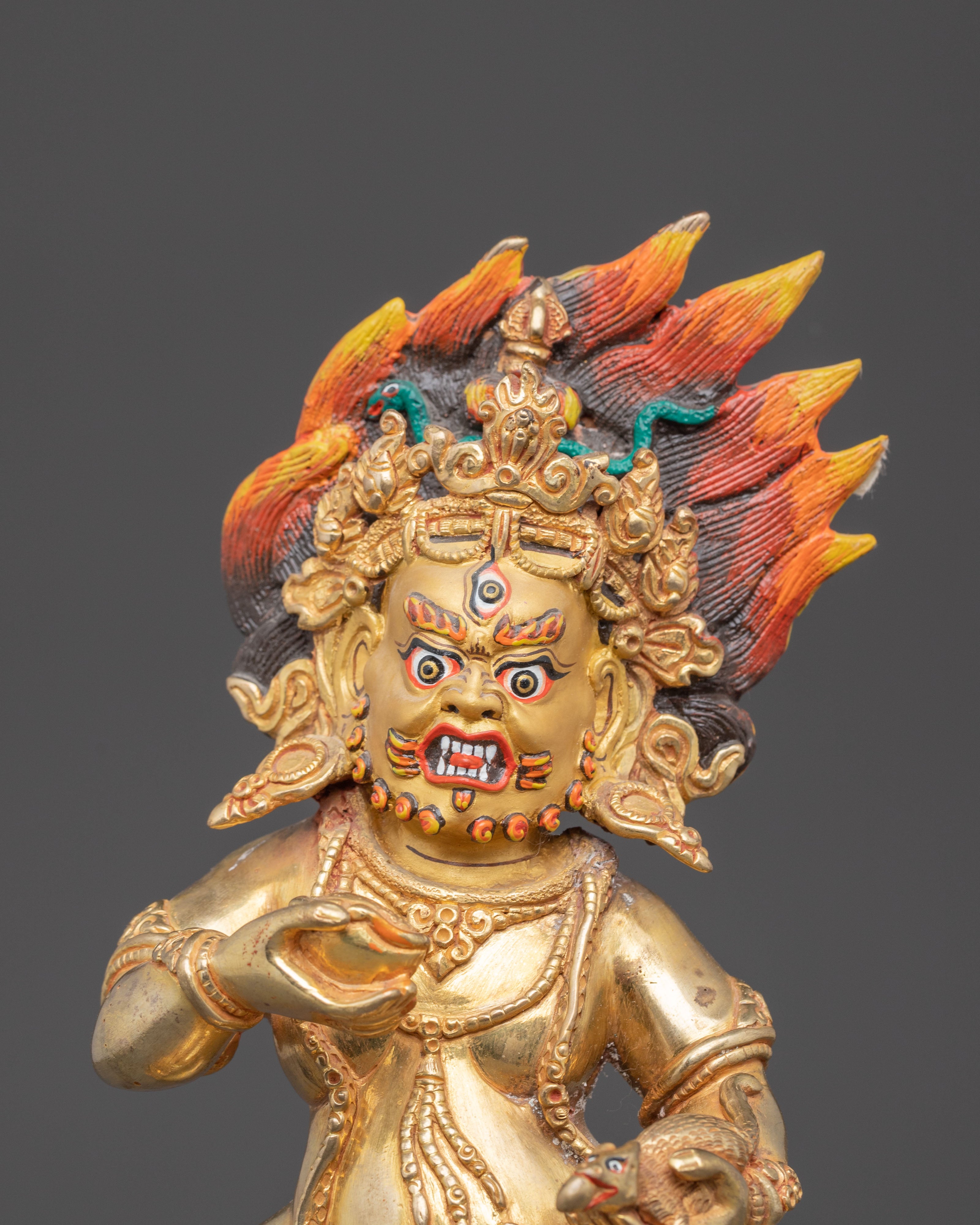 Black Dzambhala Statue: Buddhist Wealth Deity
