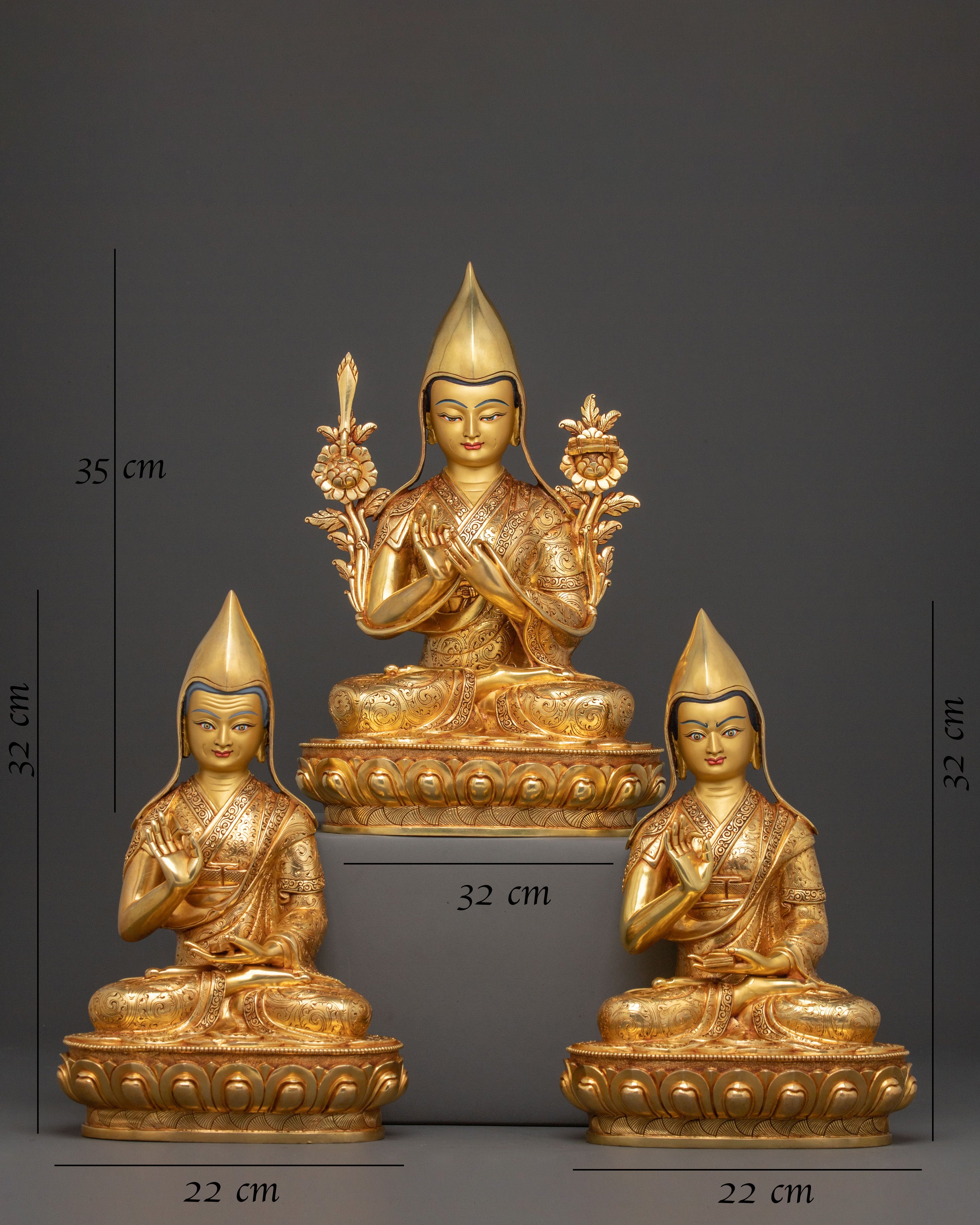 Tsongkhapa and Disciples Figure | Tibetan Buddhist Decor