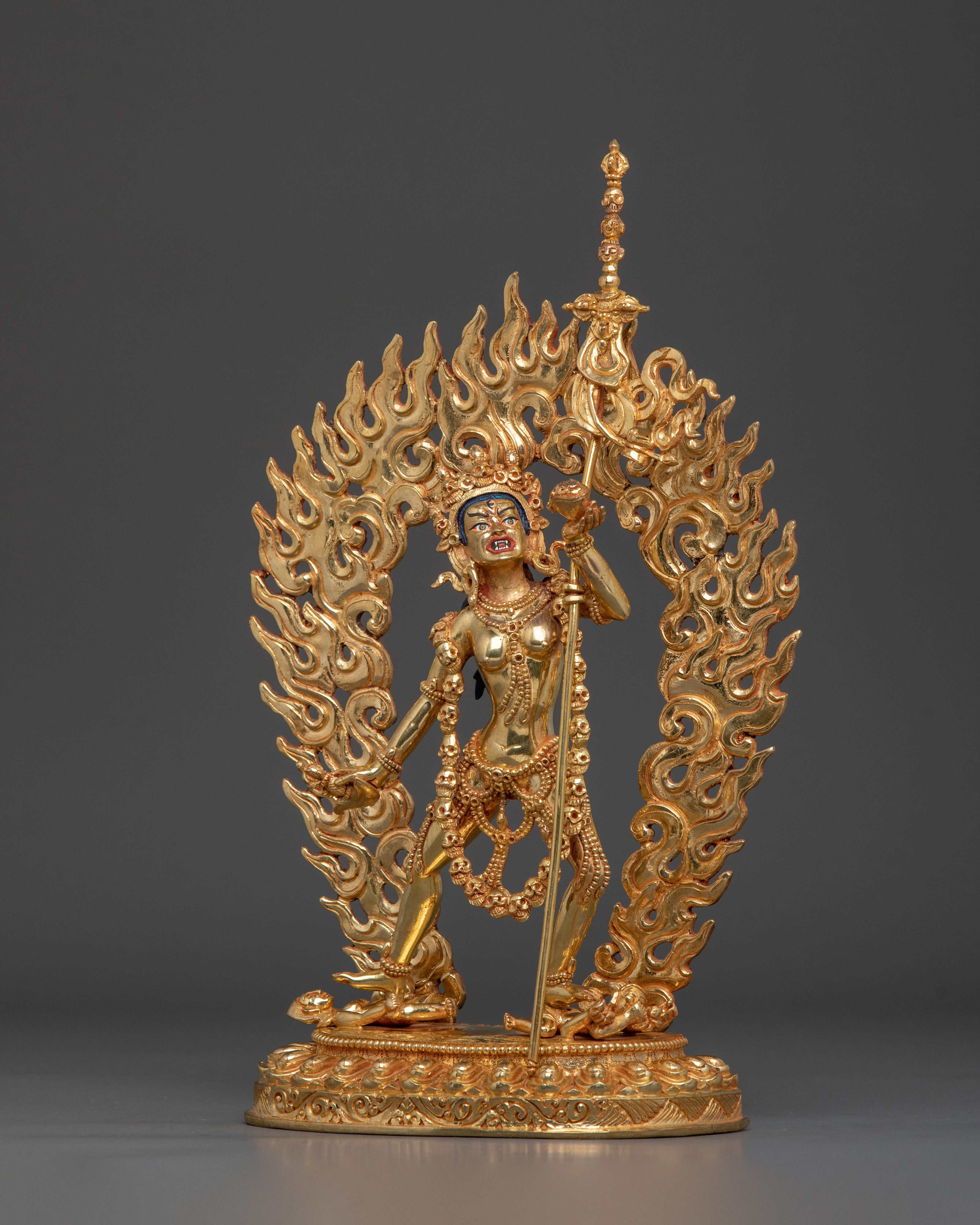 Vajrayogini Statue Buddhist Altar Decor: 24K Gold Gilded Artwork