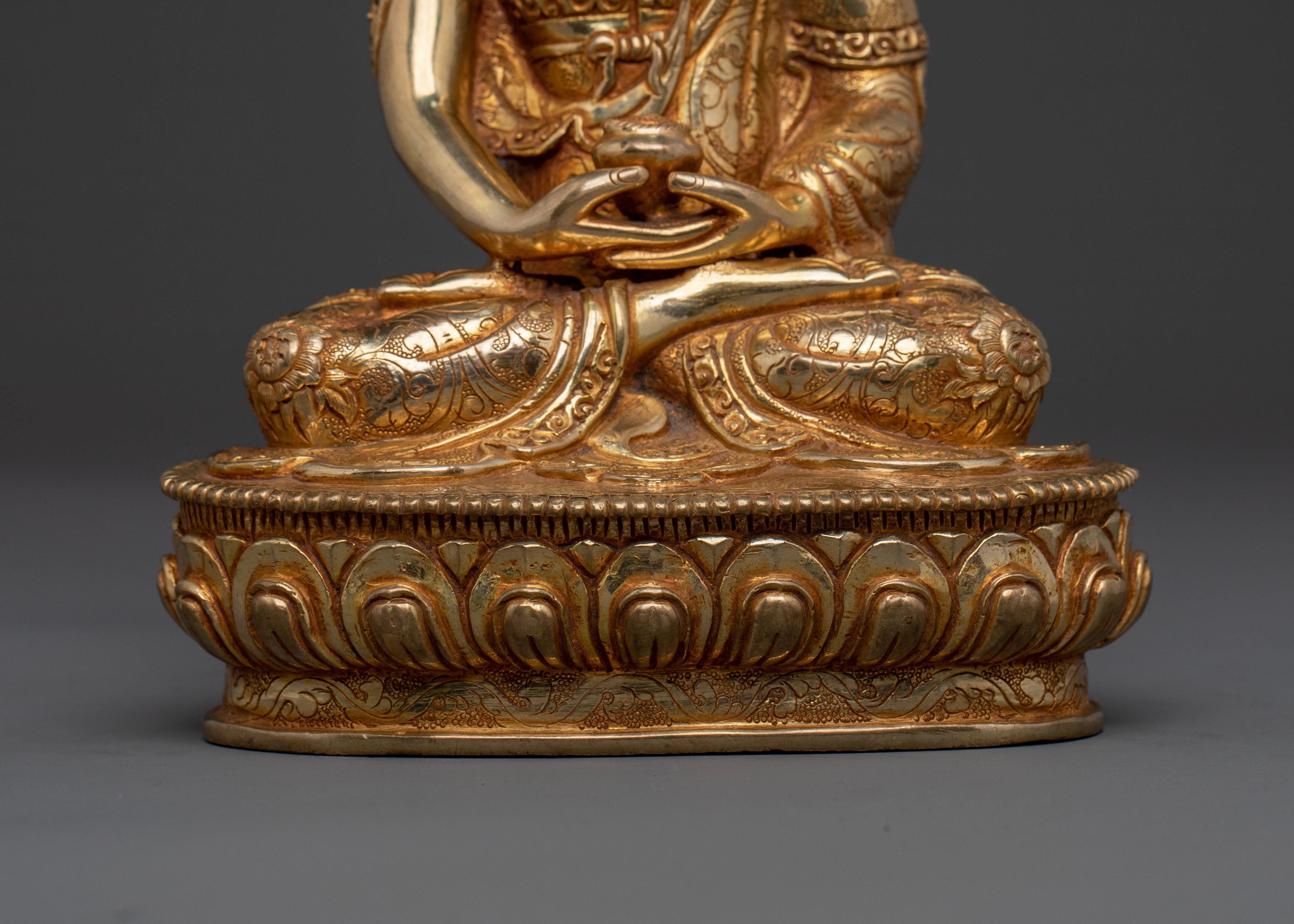 Amitabha Buddha Figurine | 24K Gold Gilded Icon