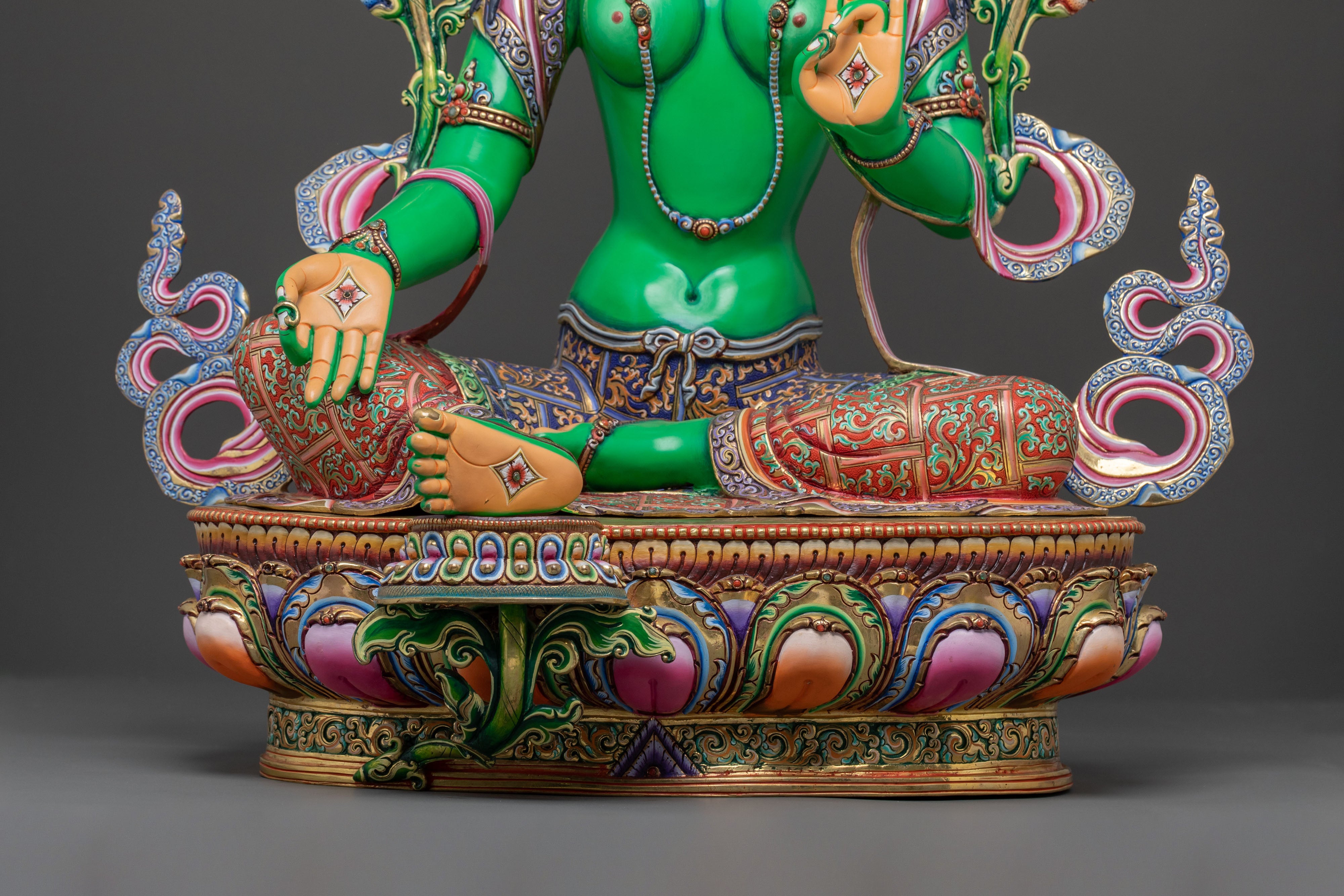 Swift Grace: Green Tara | 24K Gold Gilded Statue