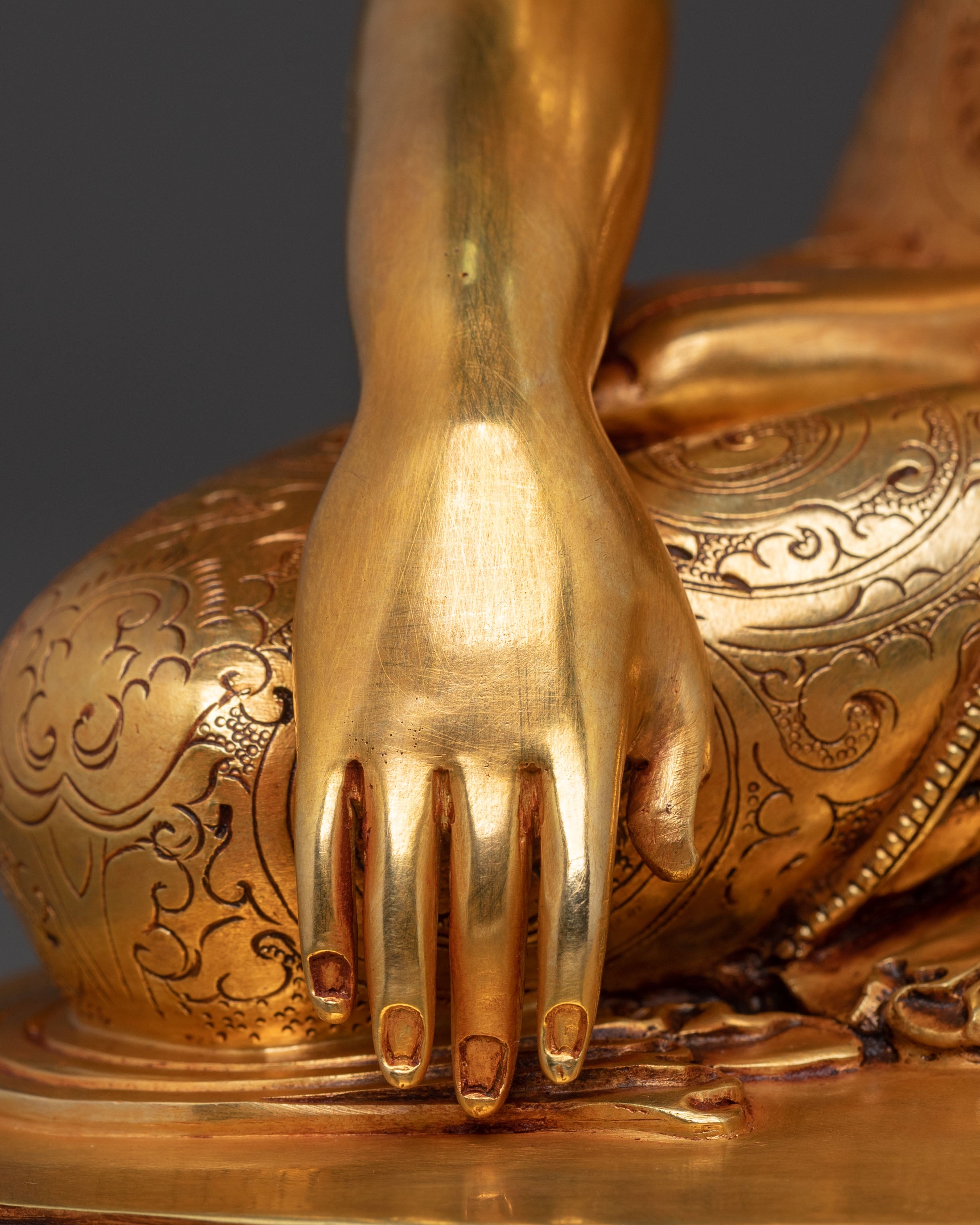 Shakyamuni Buddha Statue | Handcrafted 24K Gold Gilded Sculpture