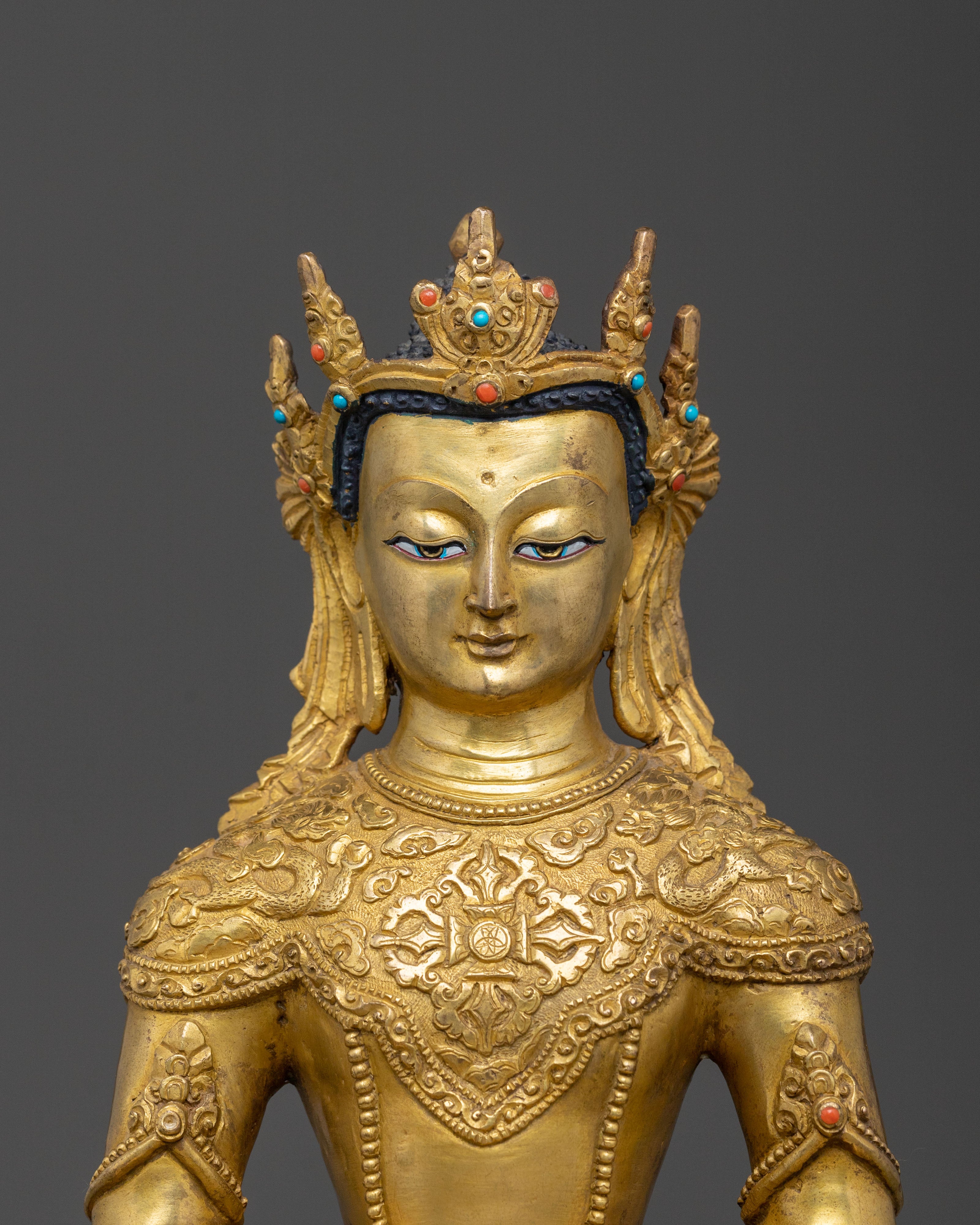 Handcrafted Crown Amitabha Buddha Statue | Boundless Compassion