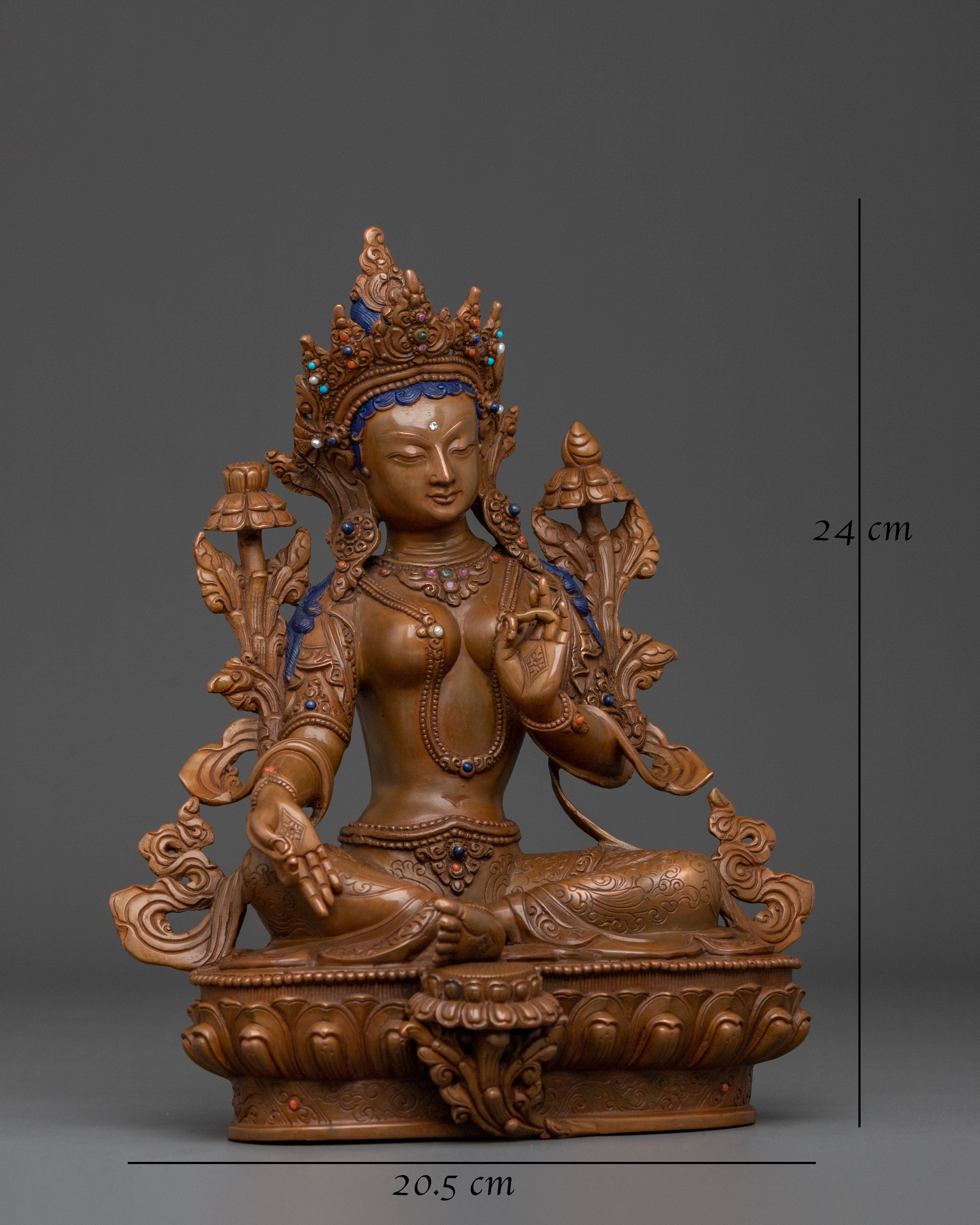 Tibetan Buddhism Green Tara Figurine | Altar Home Decor