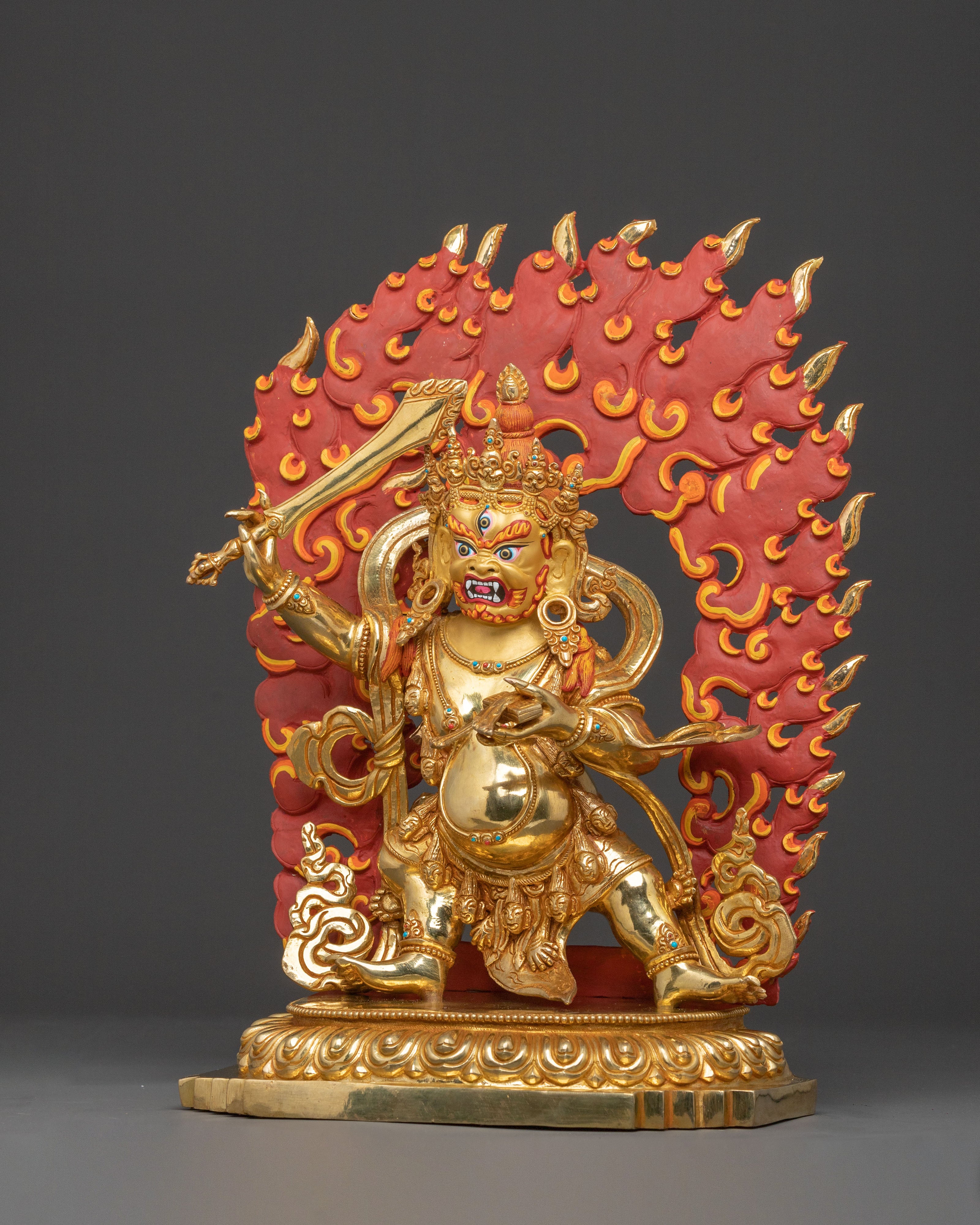 Black Manjushri Protection Sculpture | Wrathful Wisdom Deity