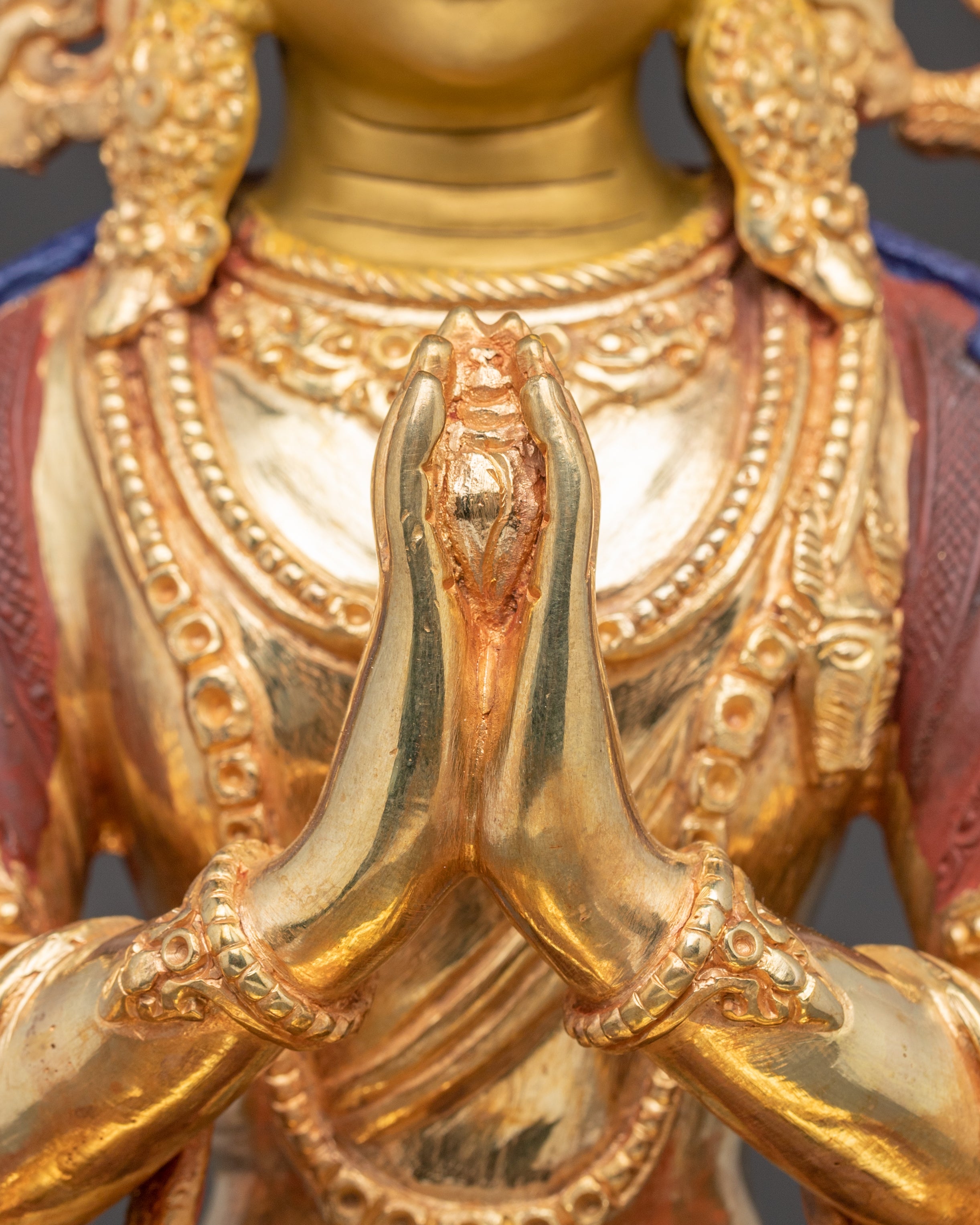 Handcrafted Nepalese Chenrezig Copper Statue | Symbol of Compassion