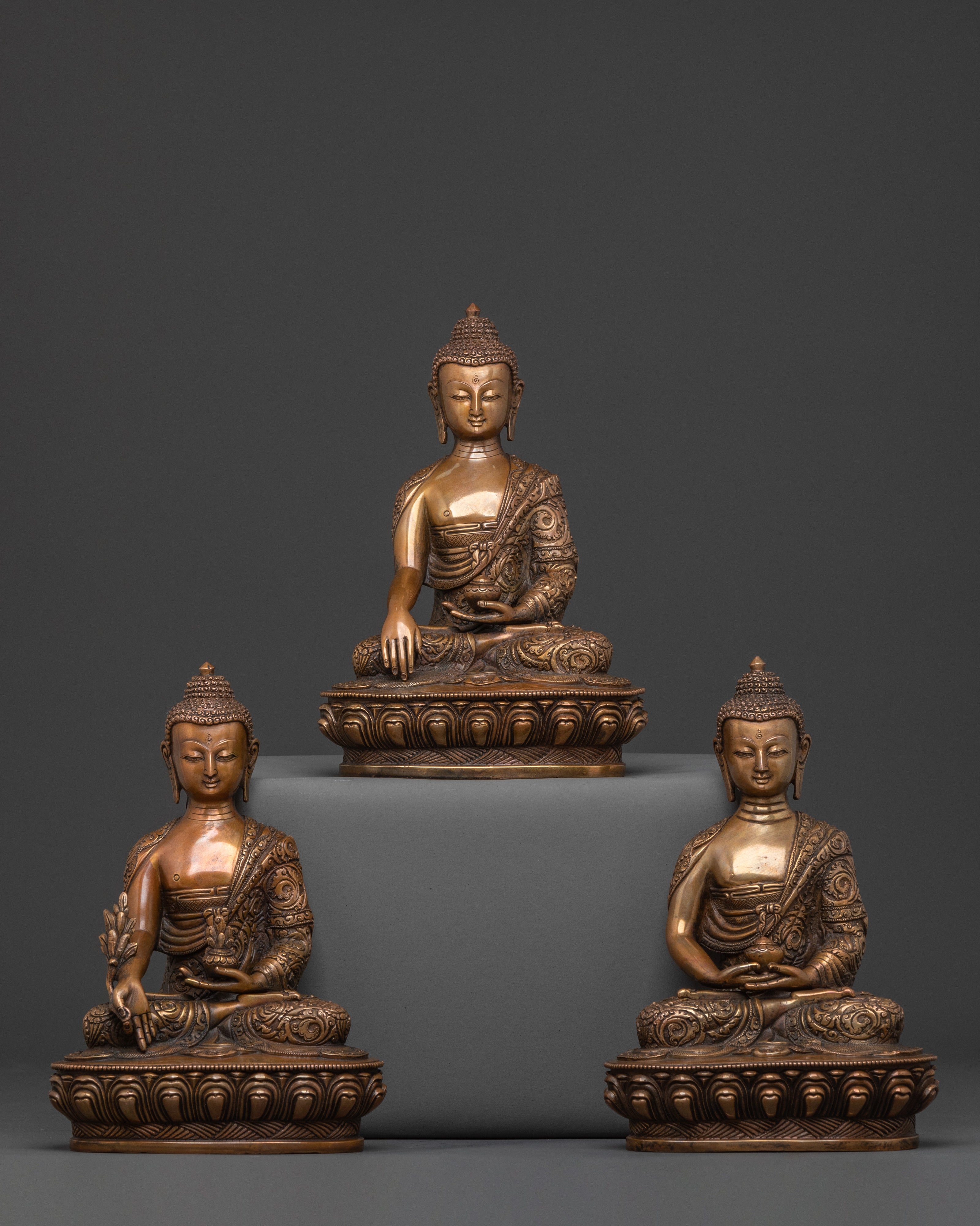 Three Buddhas Statue Set