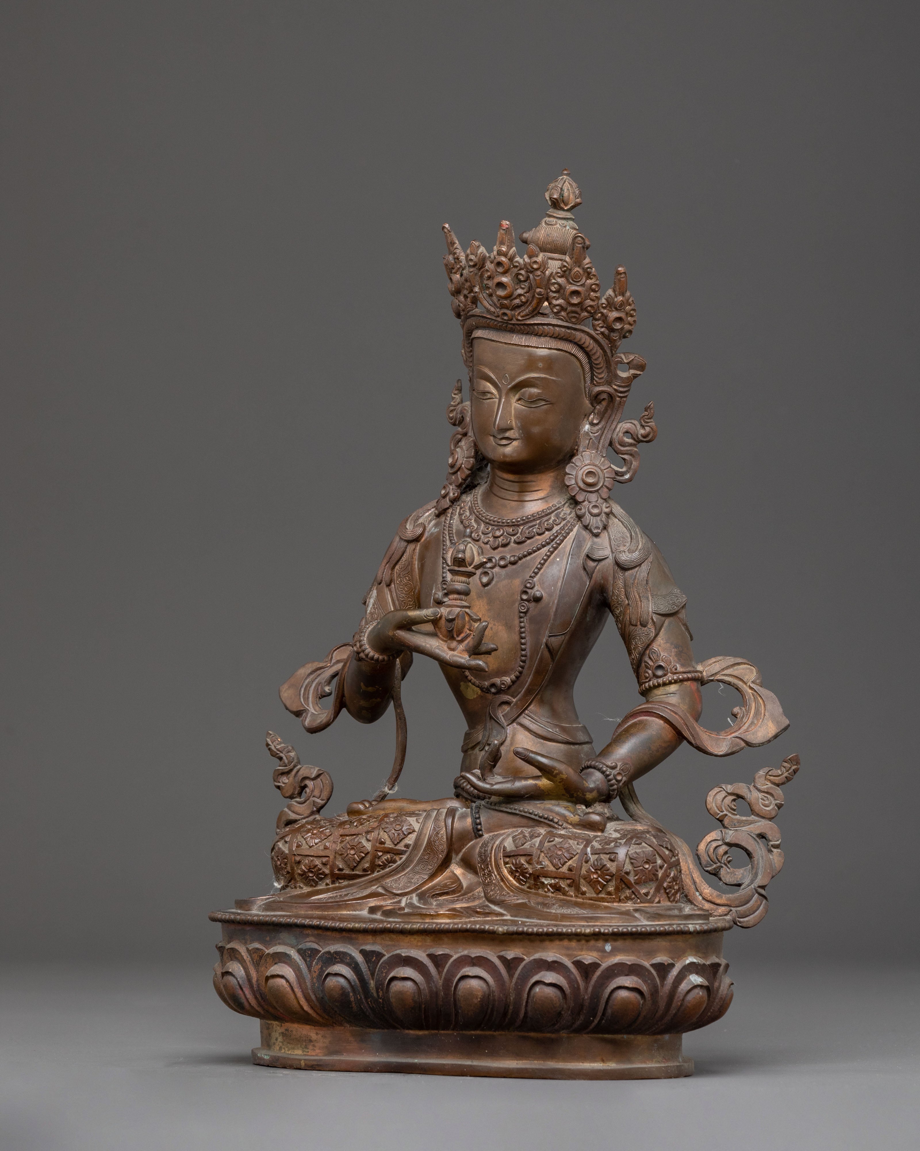 Handcrafted Dorje Sempa Statue of Purification – Exquisite Oxidized Copper