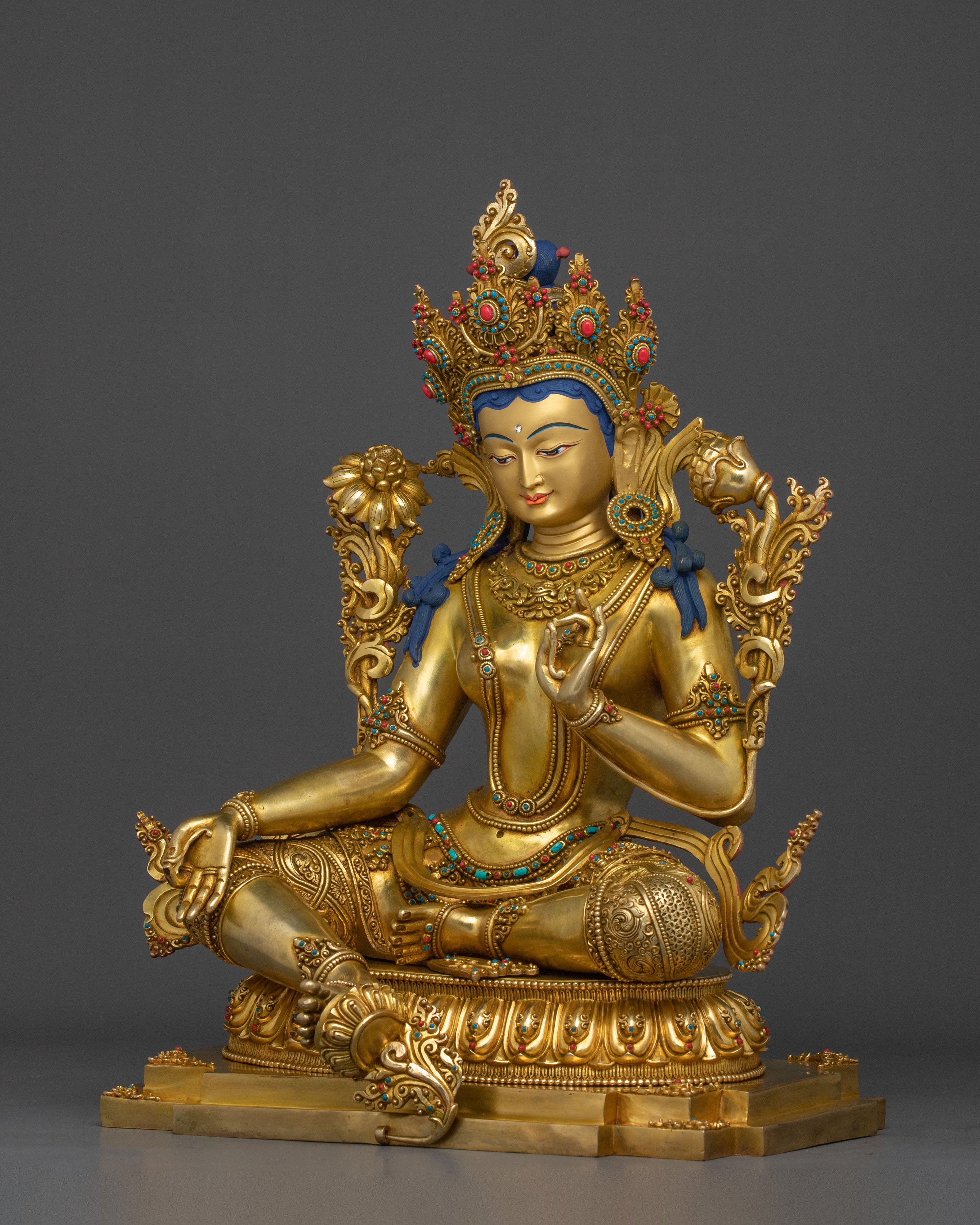 Green Tara Divine Protector Statue | Bodhisattva of Wisdom and Enlightened