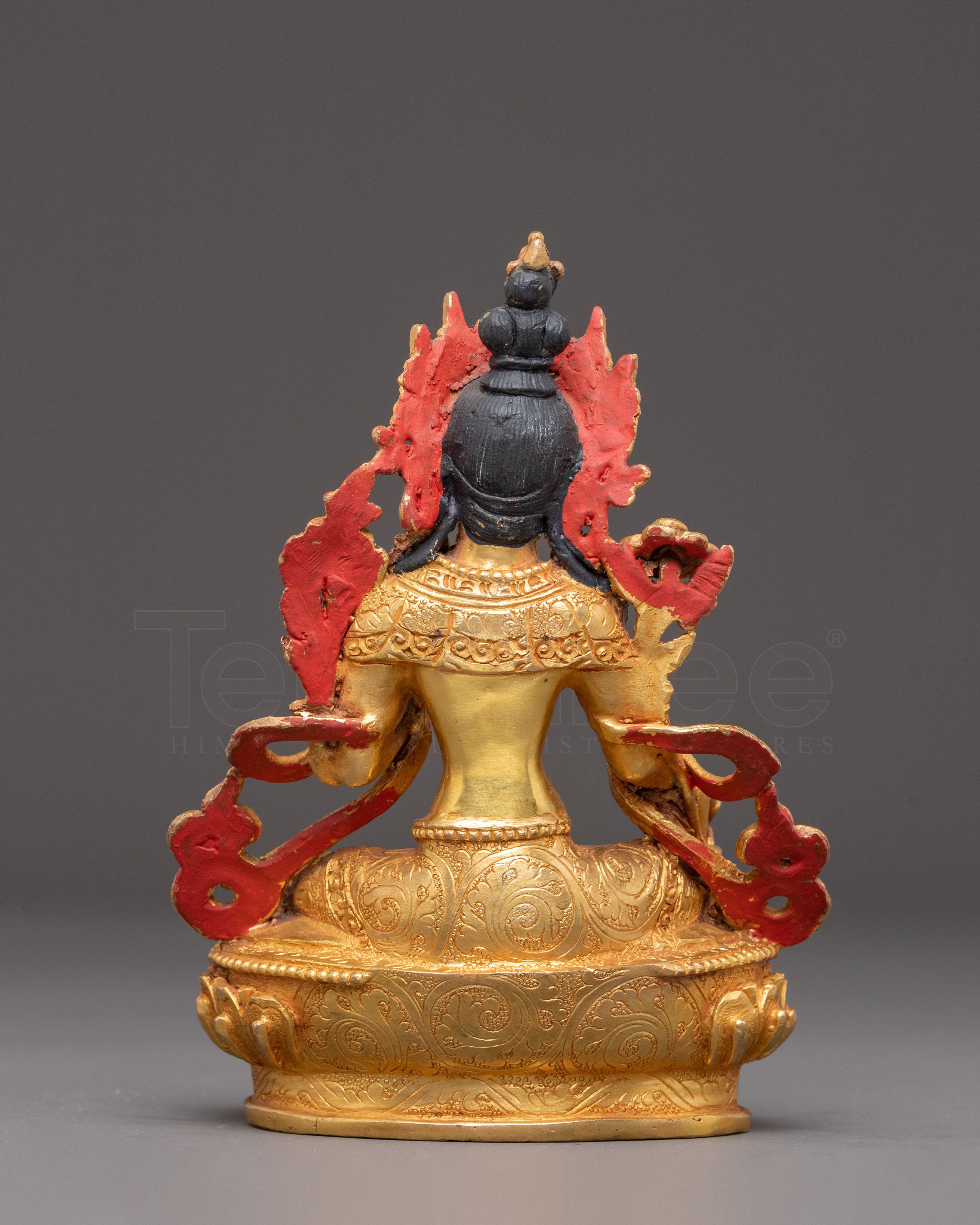Green Tara Golden Handcrafted Statue | Goddess of Compassion