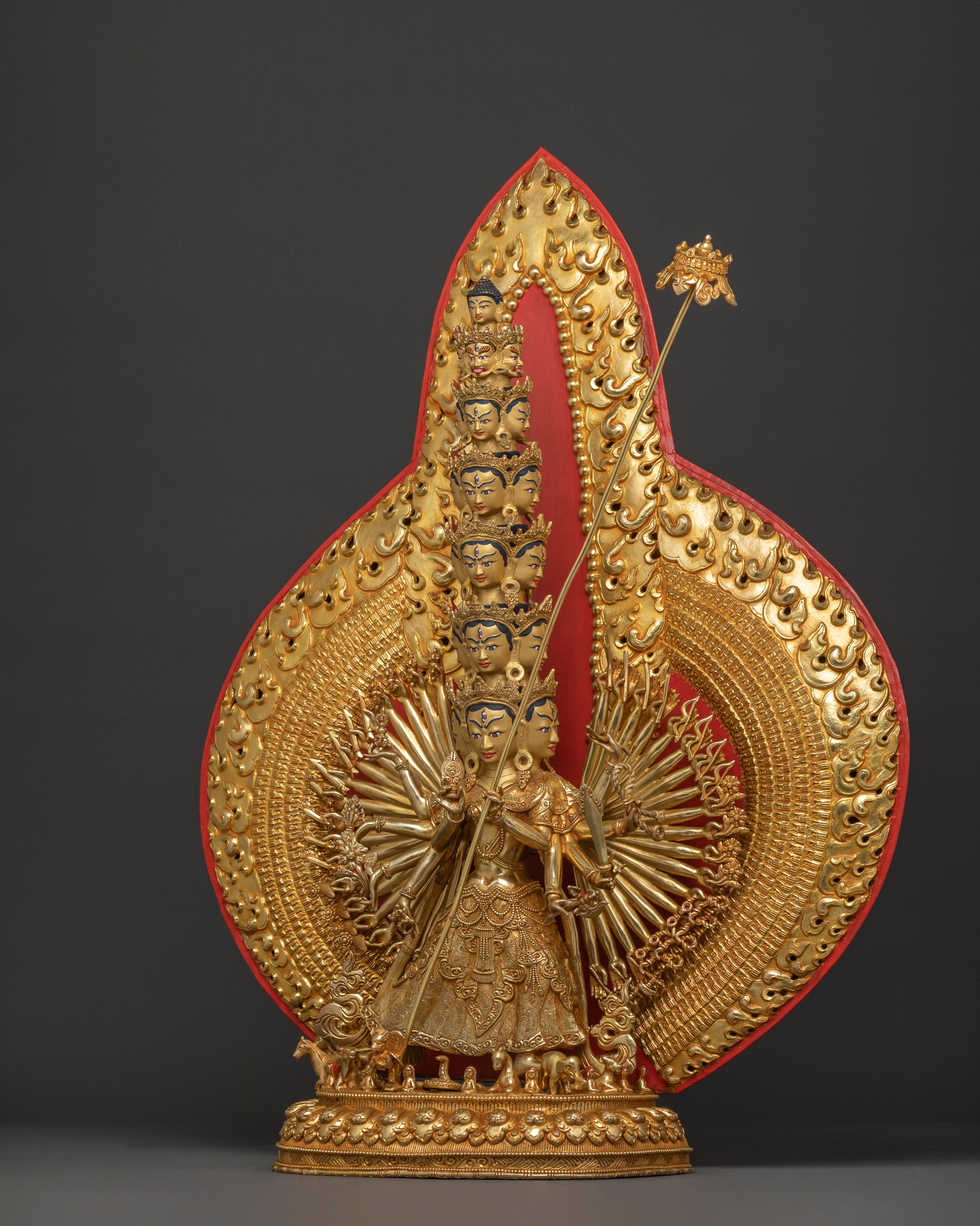 1000 Armed Dukar Golden Statue | 24K Gold Gilded