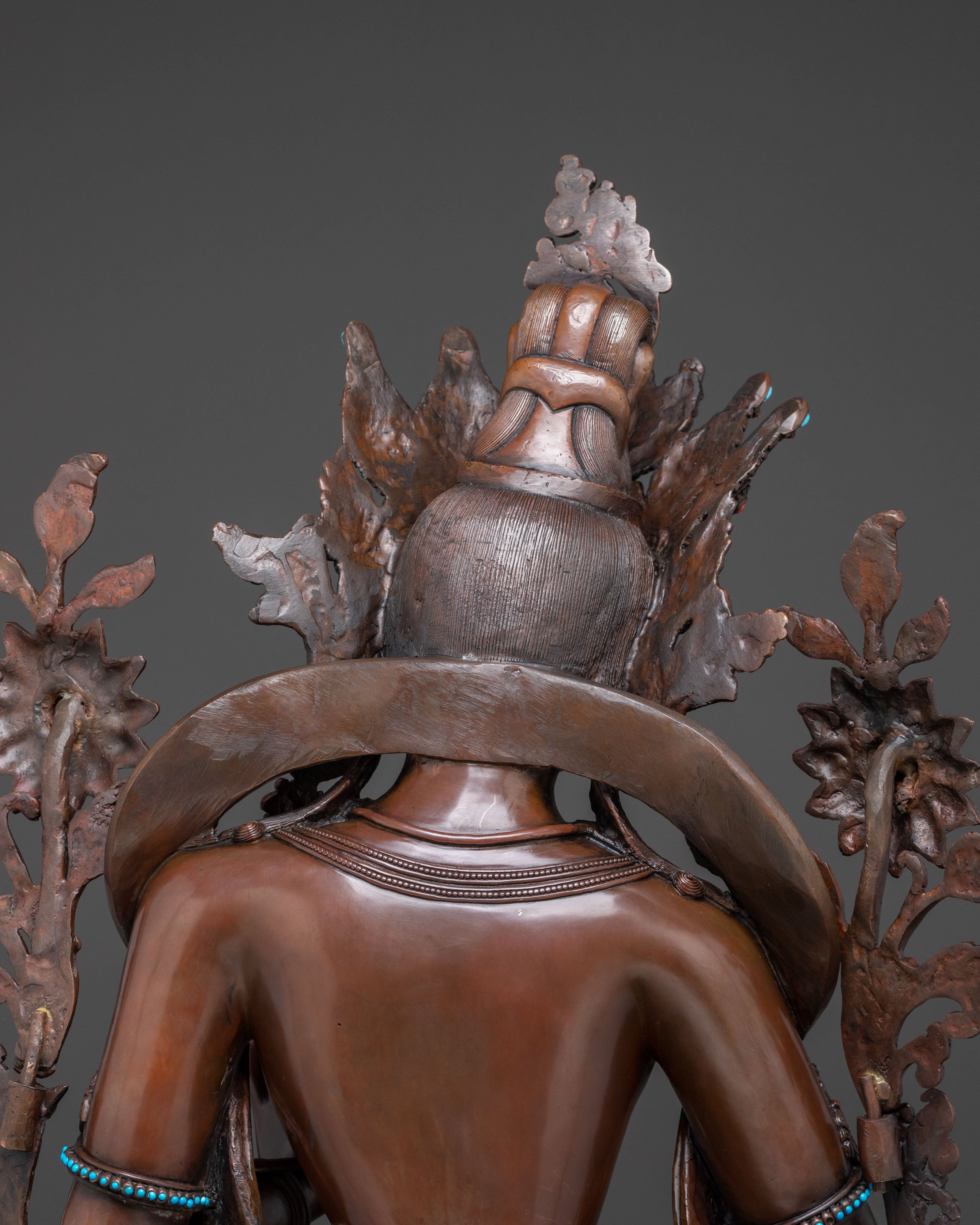 Green Tara Statue Savior of All - Oxidized Copper Serenity