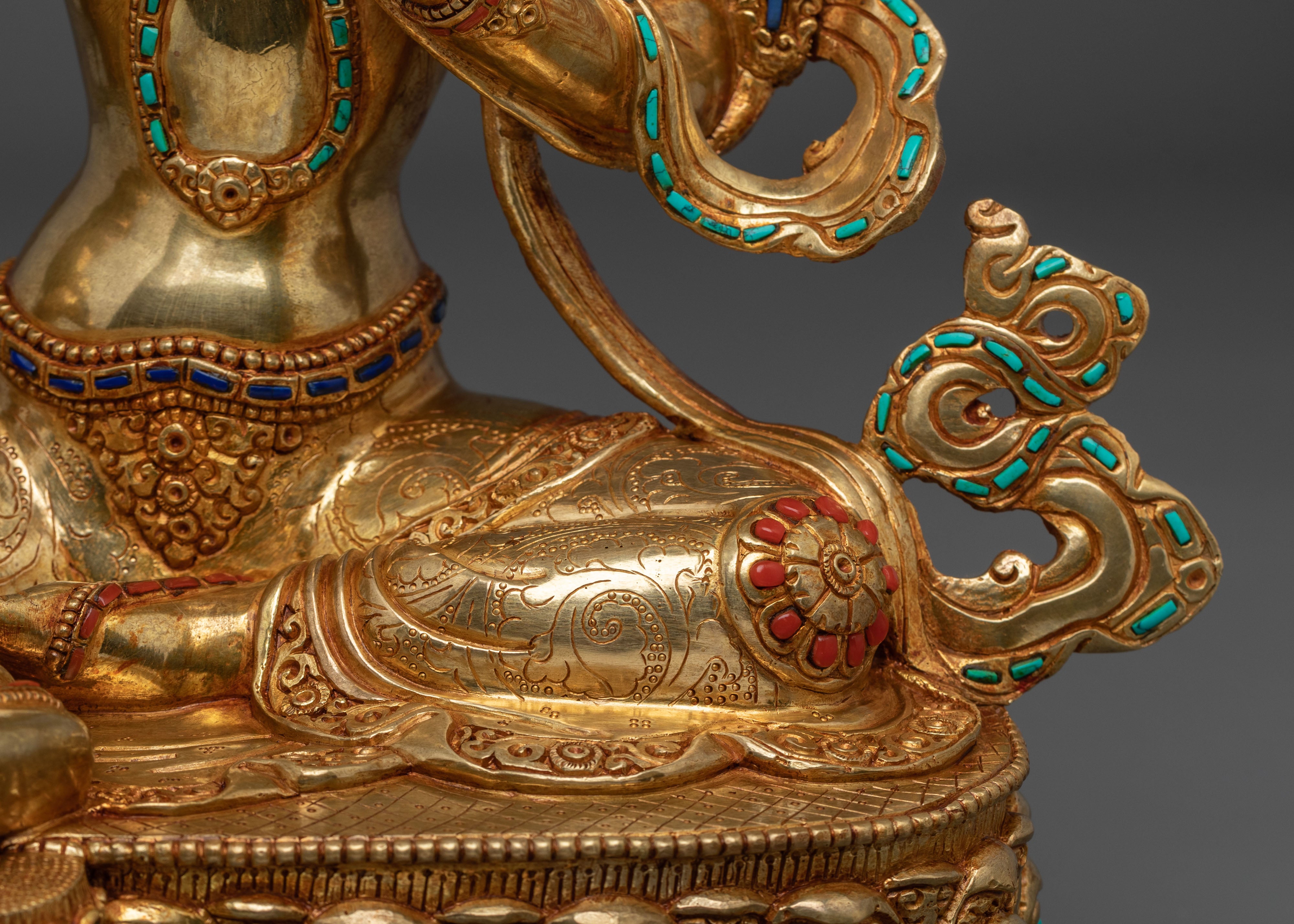 Handcrafted Copper Green Tara Statue | Embodiment of Compassionate Protection