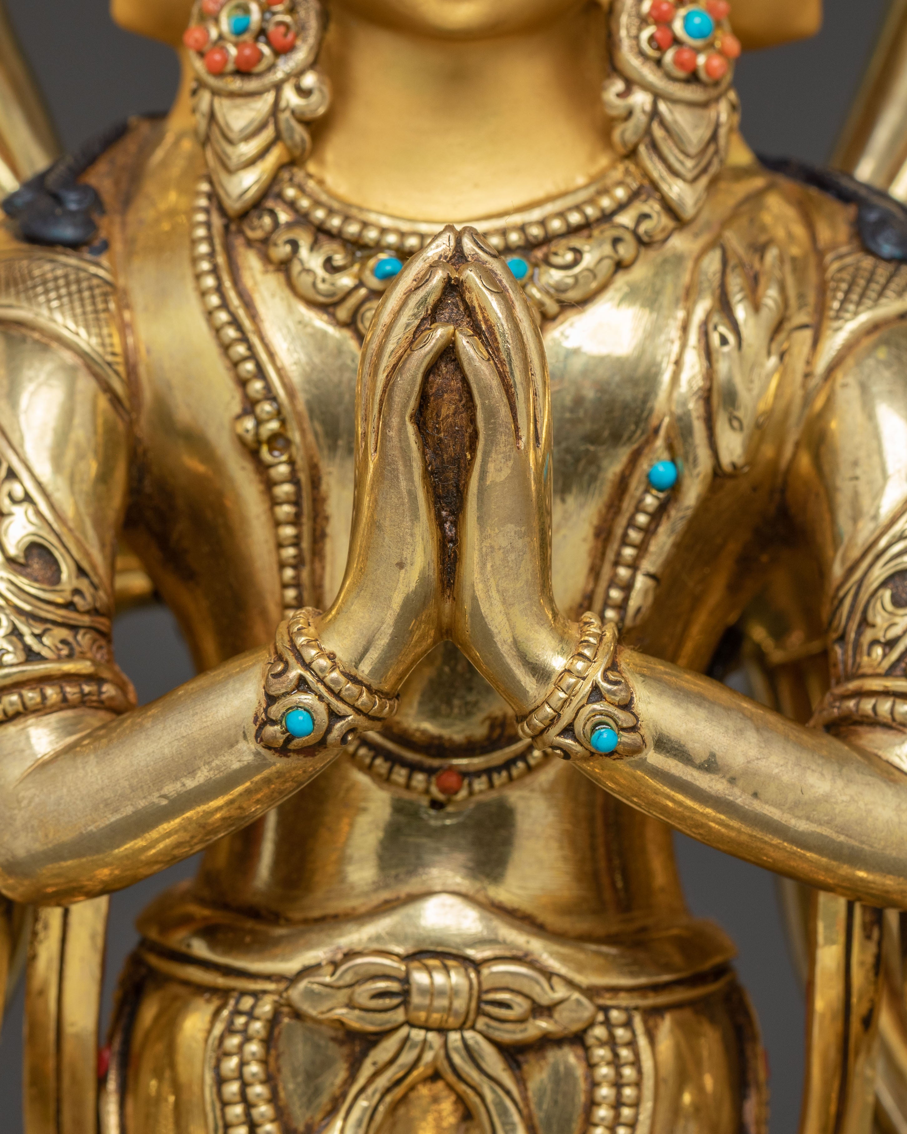 Thousand Armed Chenrezig Copper Sculpture | Compassionate Bodhisattva