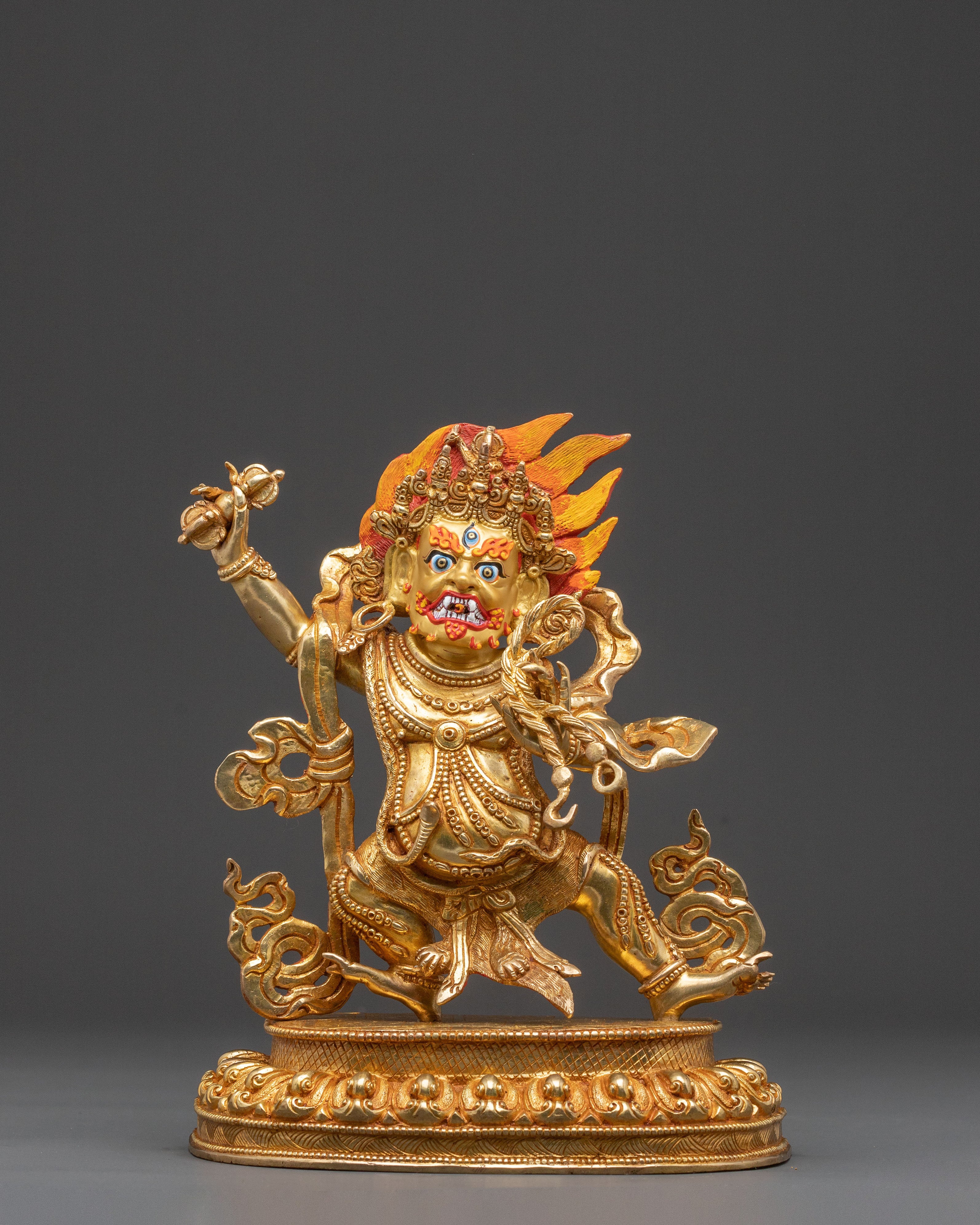 Handcrafted Vajrapani Divine Statue — 24K Gold Gilded Statue