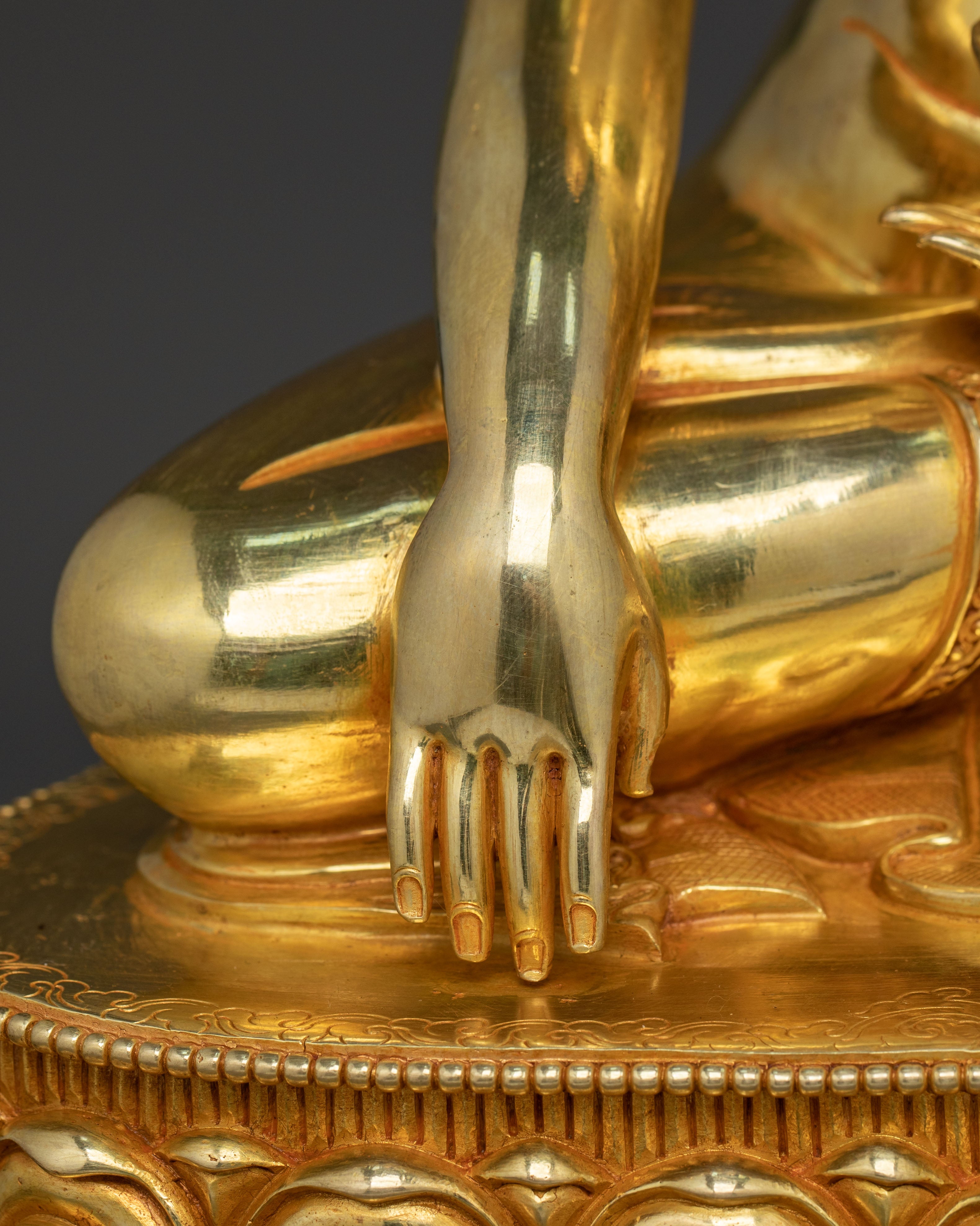 Handcrafted Shakyamuni Buddha Statue with Throne