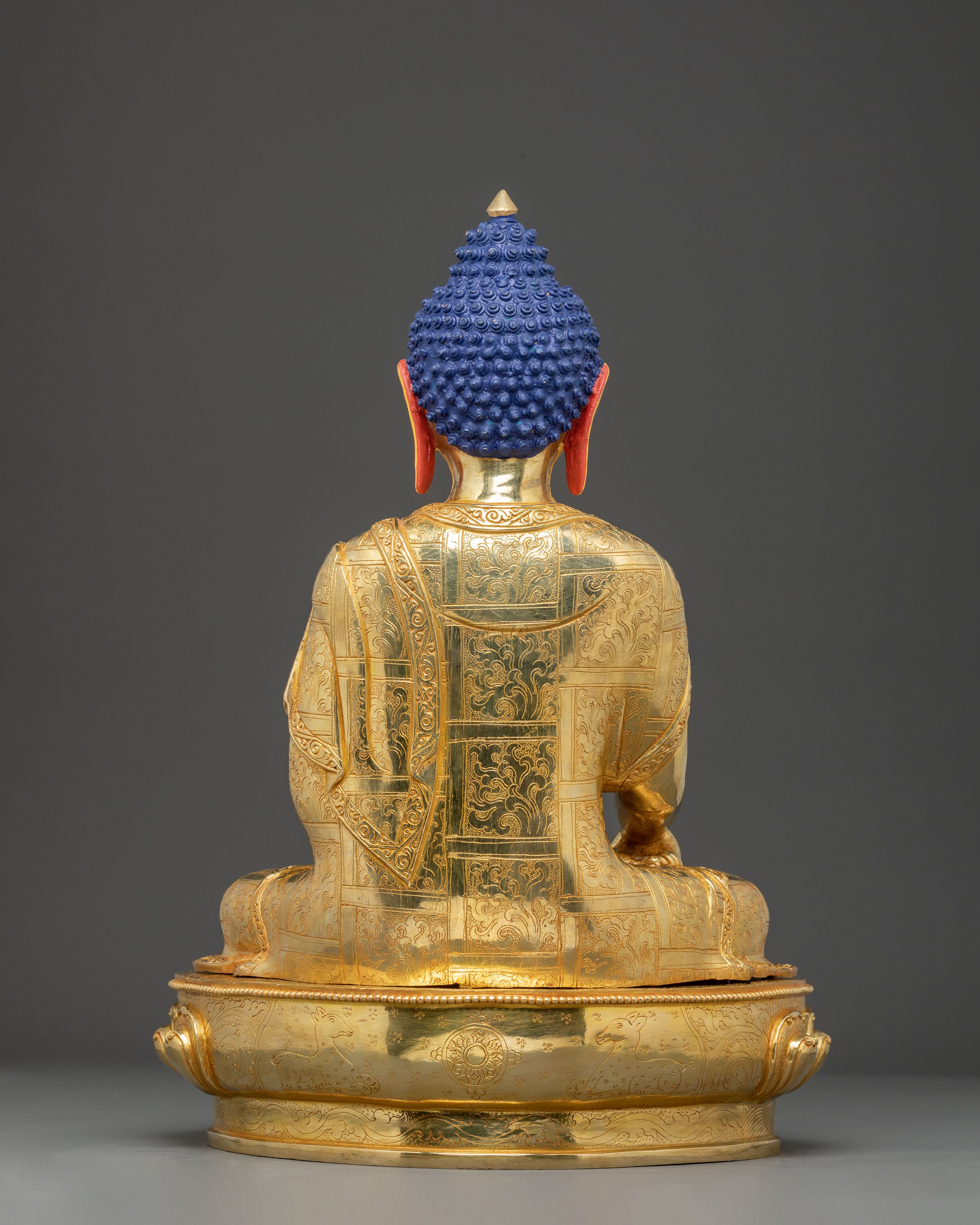 Handcrafted Golden Statue of Buddha Shakyamuni | Buddhist Spiritual Sculpture