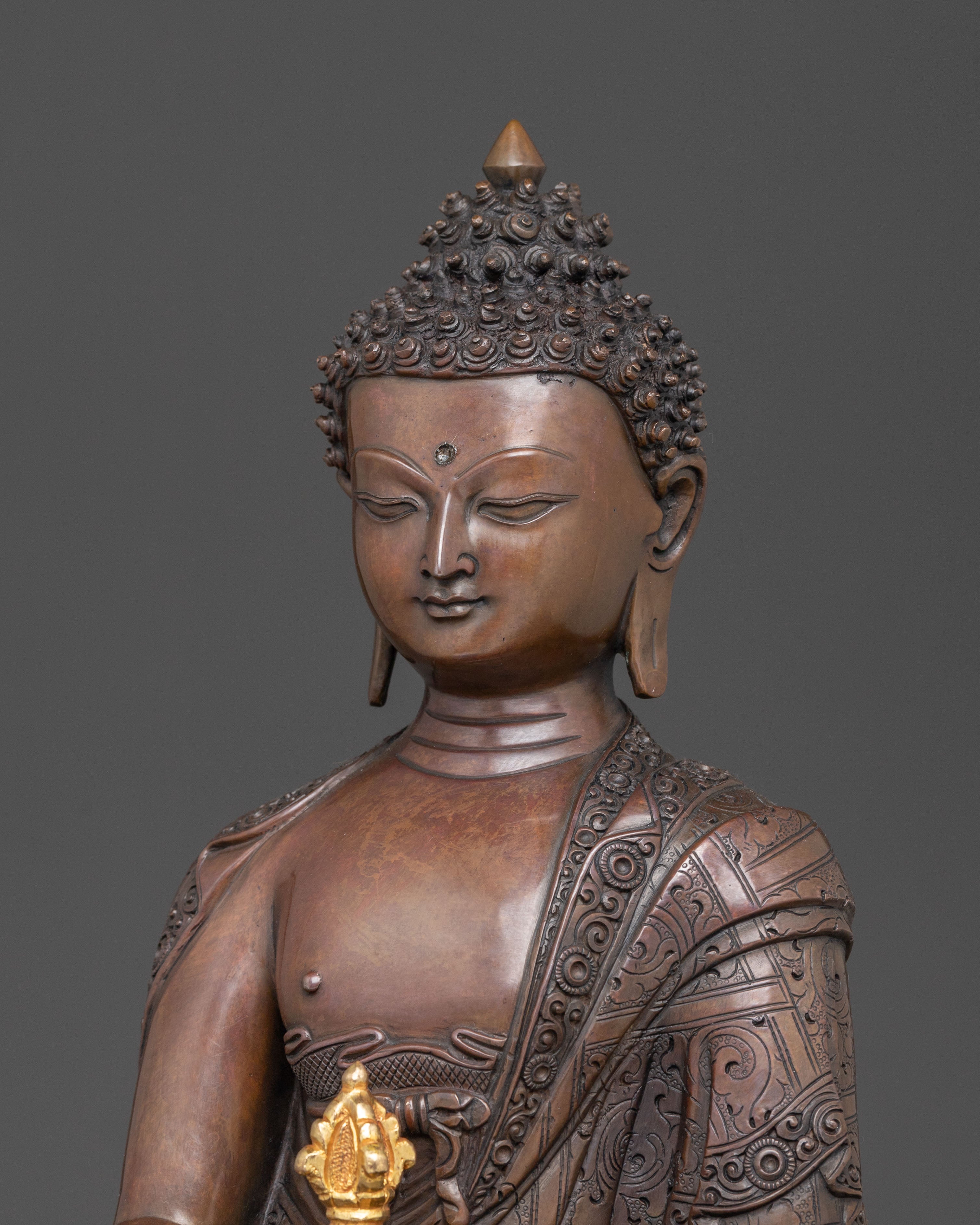 Spiritual Icon Mitrugpa Statue | Oxidized Copper Sculpture