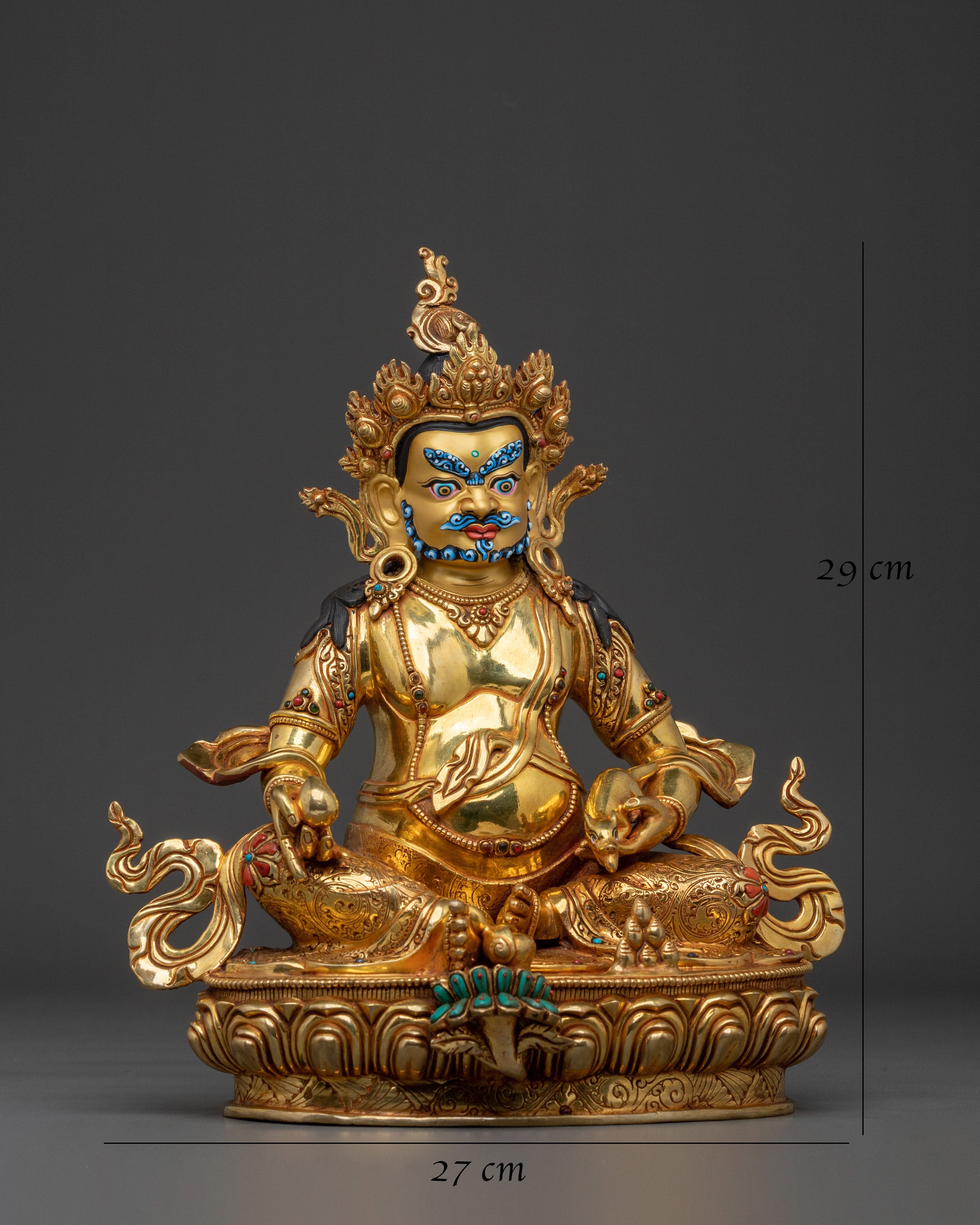 Handcrafted Dzambhala Buddhist Statue | 24K Gold Gilded